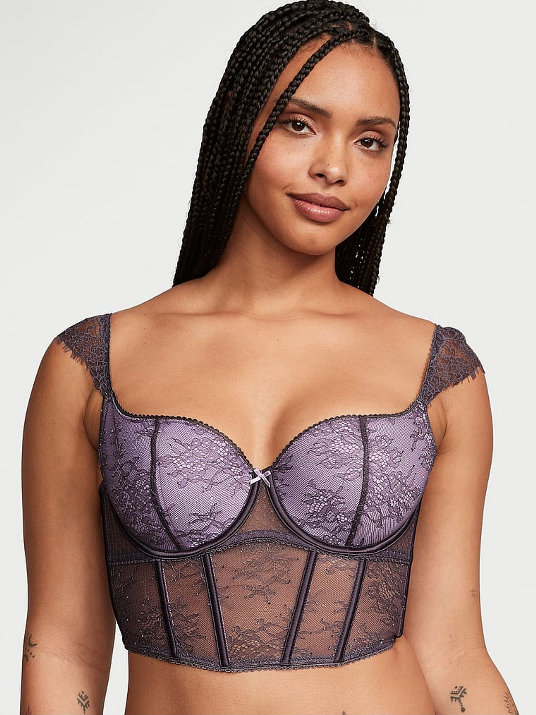 Tornado Purple Lace Corset Bra Top - Image 4 of 4