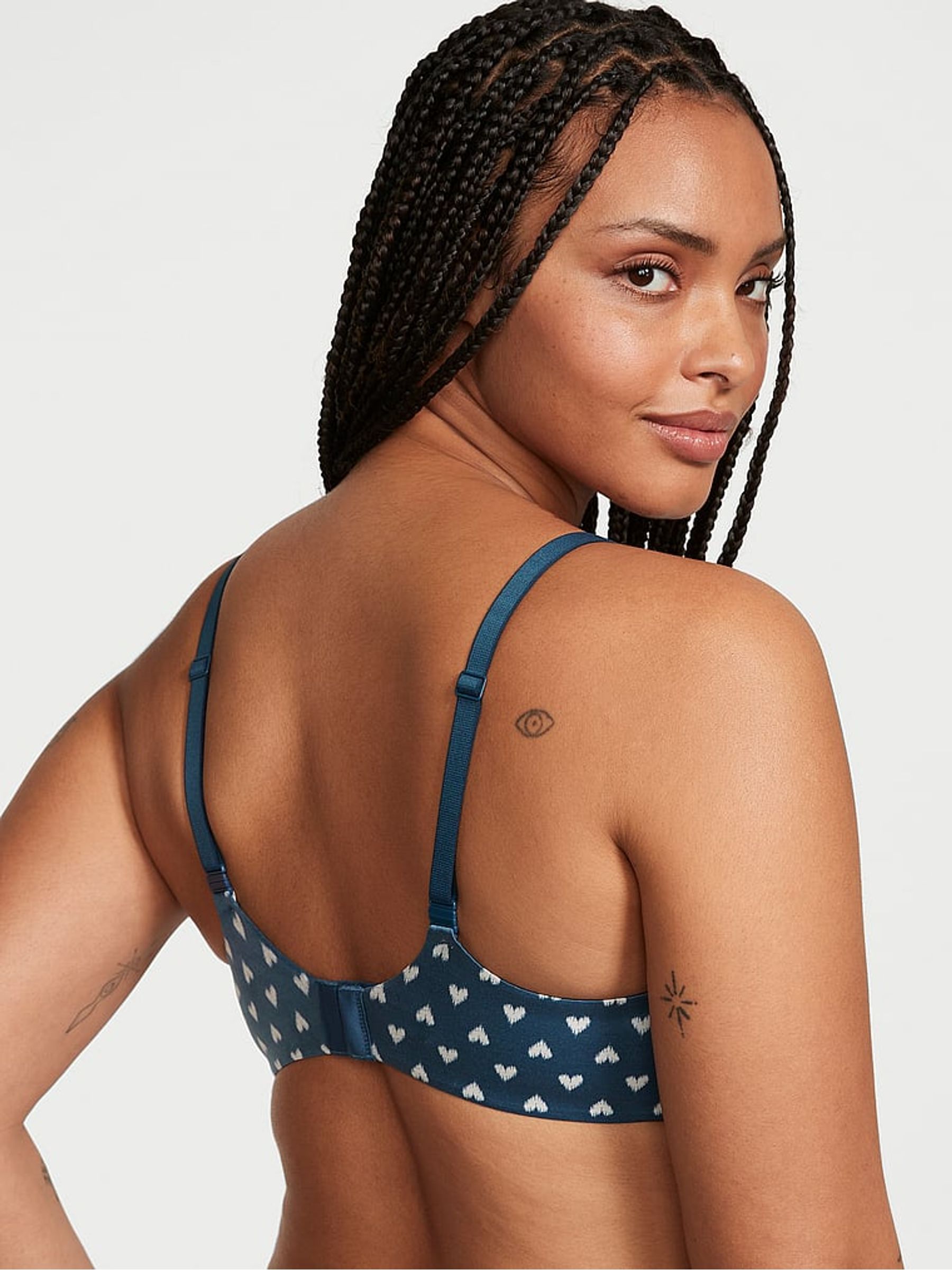 Midnight Sea Navy Blue Heart Lightly Lined Full Cup Bra - Image 2 of 3