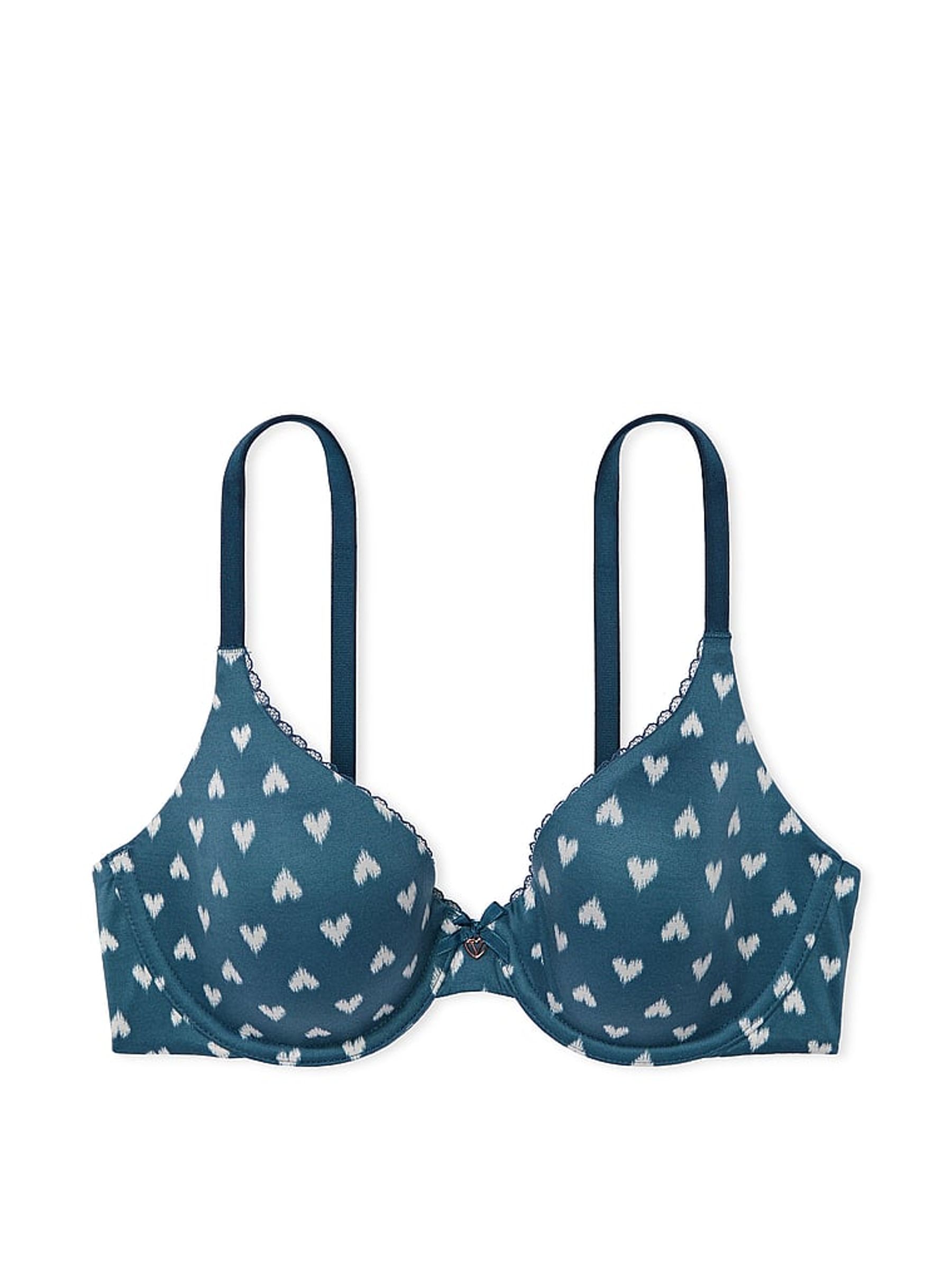 Midnight Sea Navy Blue Heart Lightly Lined Full Cup Bra - Image 3 of 3