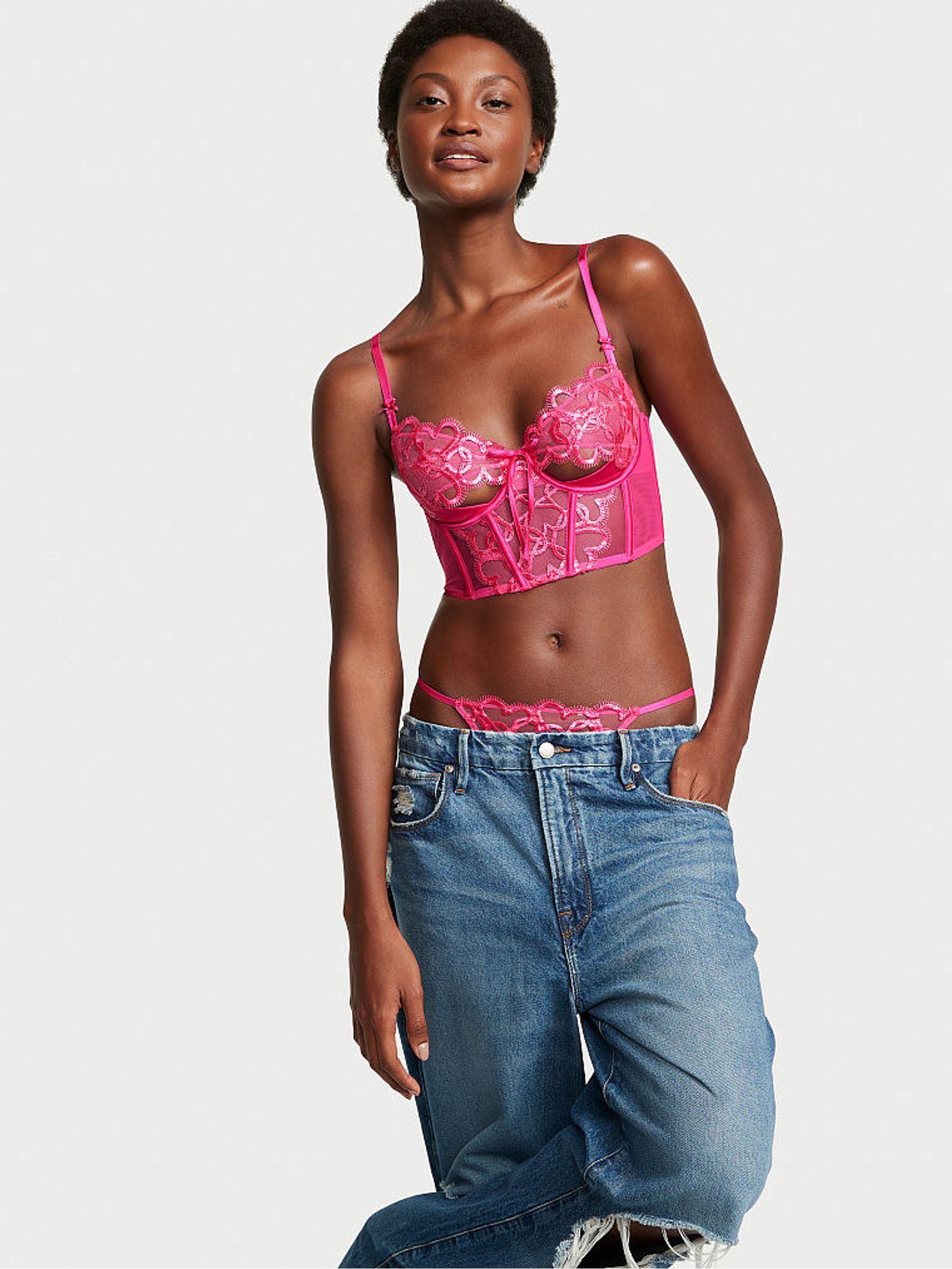 Forever Pink Hearts Corset Bra - Image 3 of 5