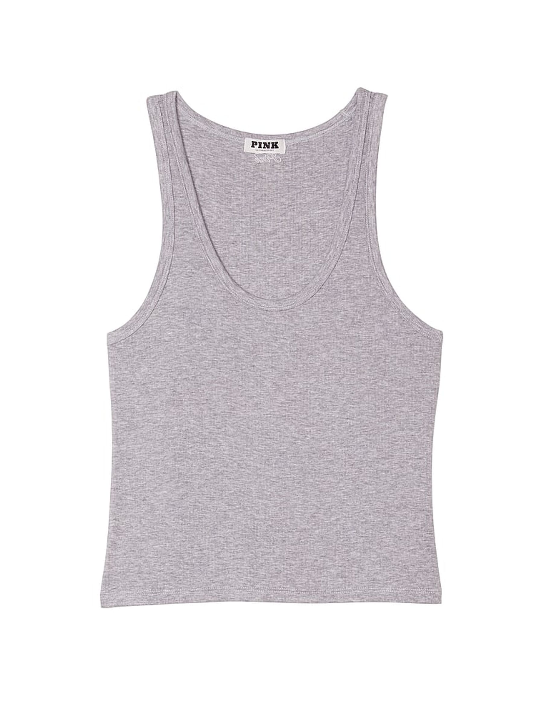 Grey Heather Modal Rib Pyjama Vest Top - Image 4 of 4
