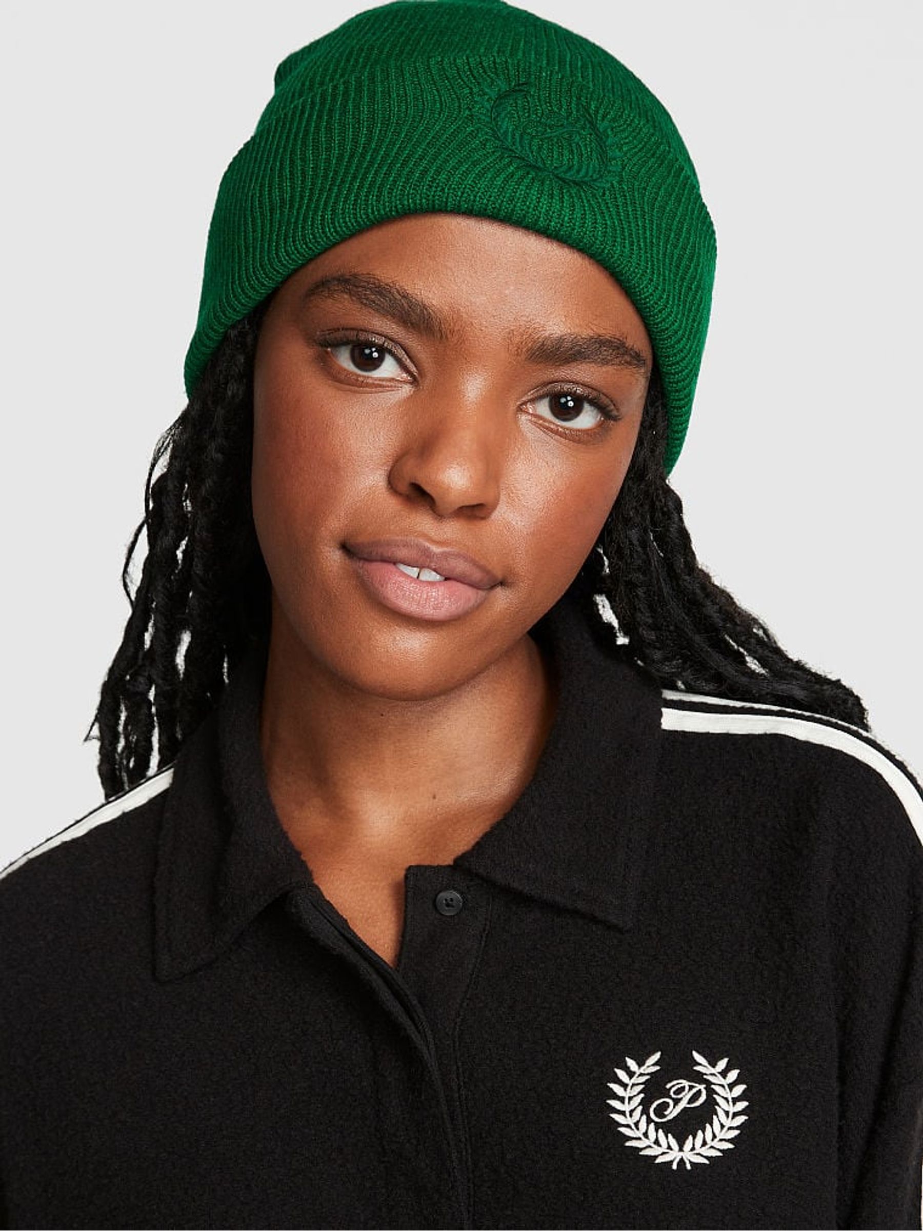 Garnet Green Rib Beanie - Image 1 of 2