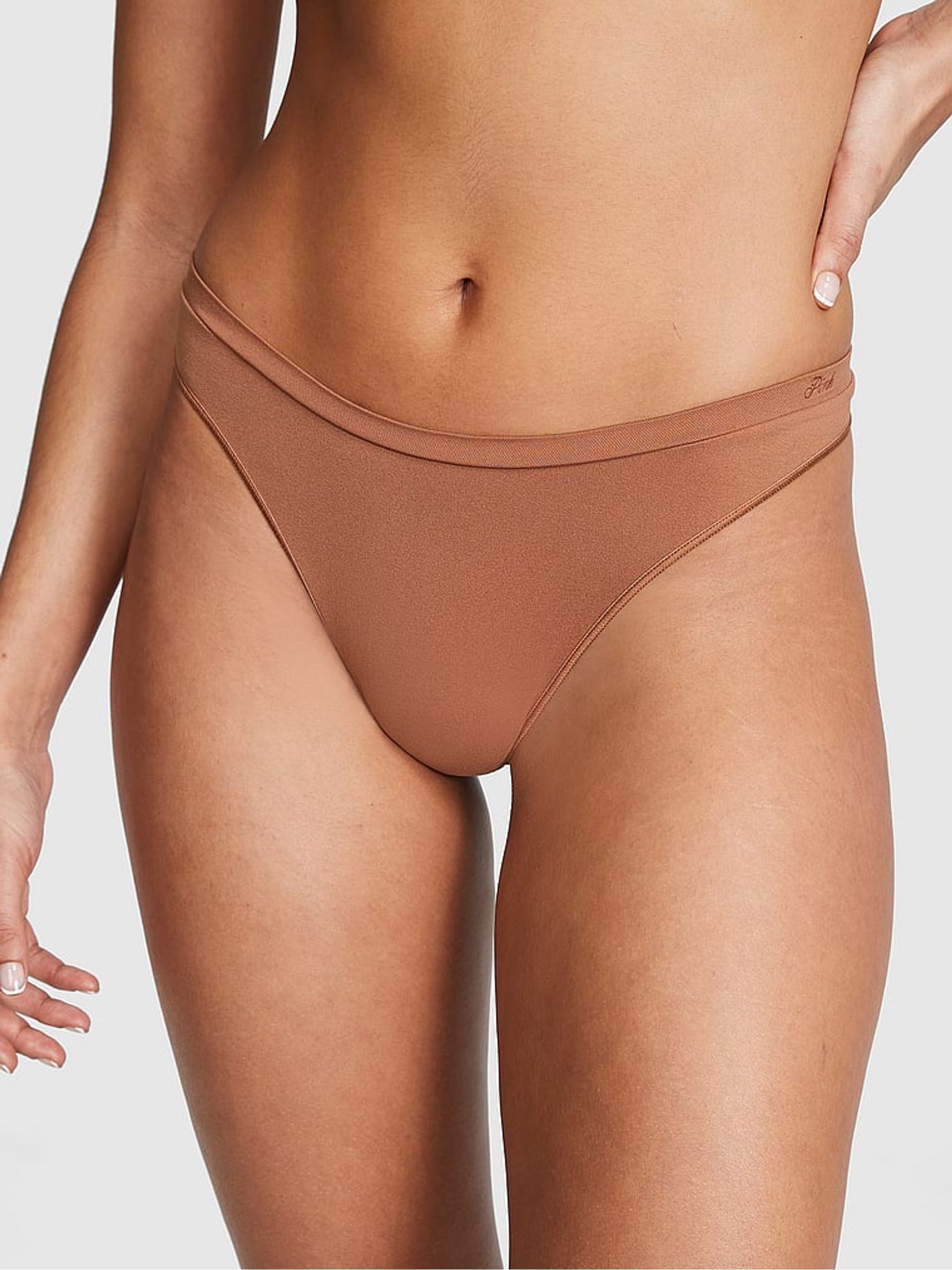 Caramel Nude Seamless Thong Knickers - Image 1 of 3