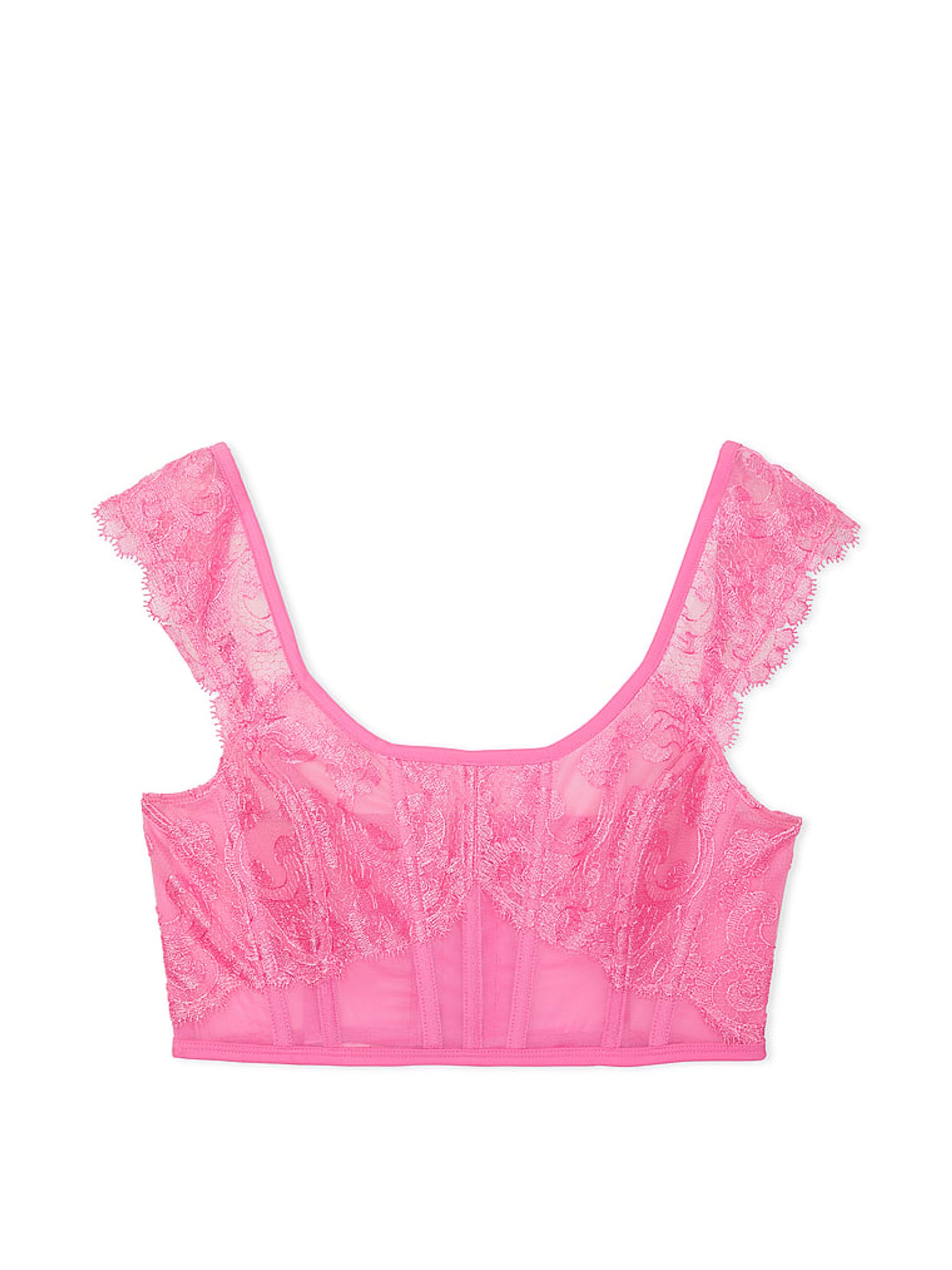 Tickled Pink Boho Floral Corset Bra Top - Image 3 of 3