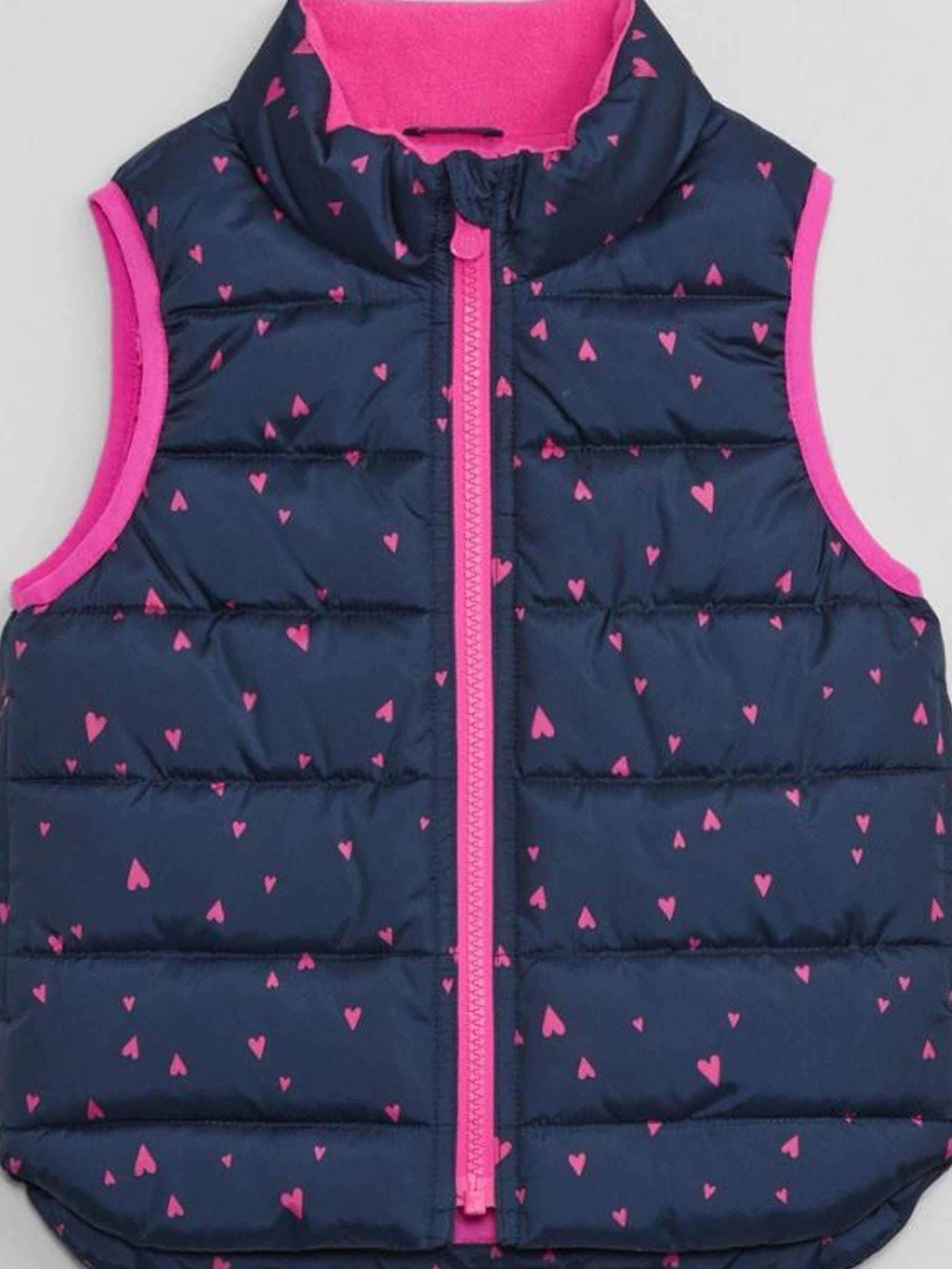 Navy Blue & Pink Cold Control Puffer Vest - Image 1 of 1