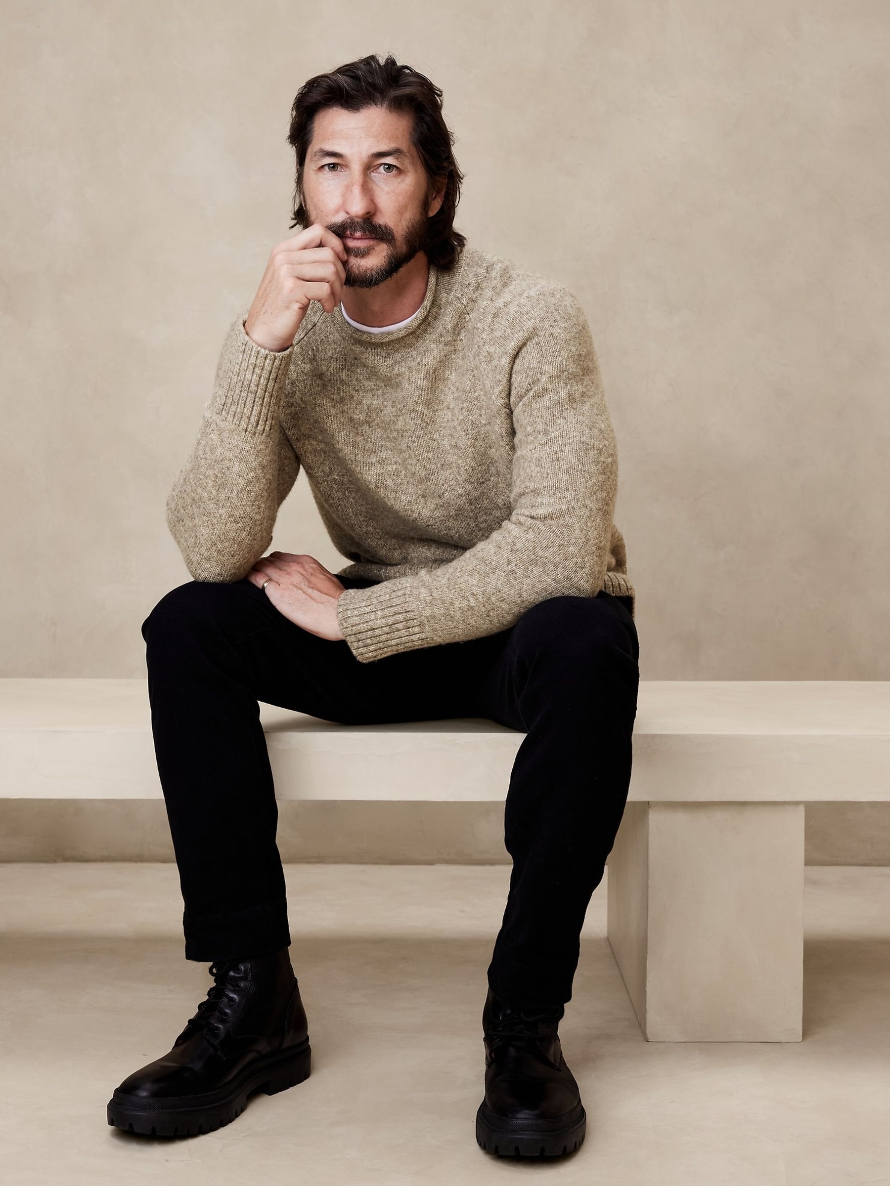 Banana Republic Beige Refugio Wool Blend Jumper - Image 1 of 2