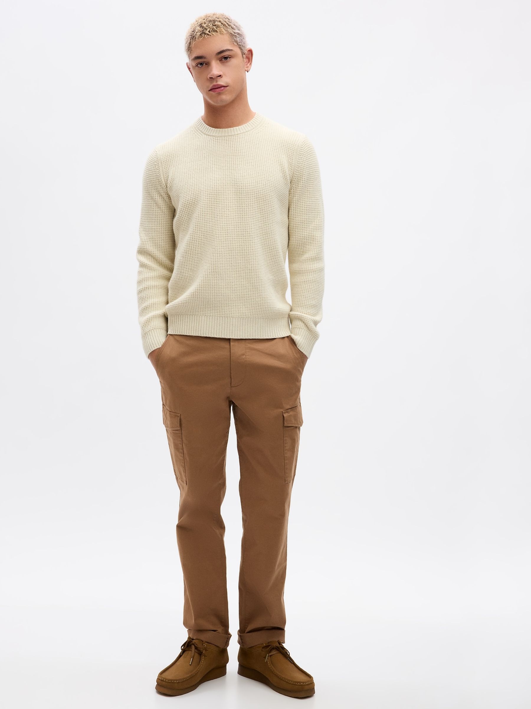 Brown Cargo Slim Fit Trousers - Image 1 of 4