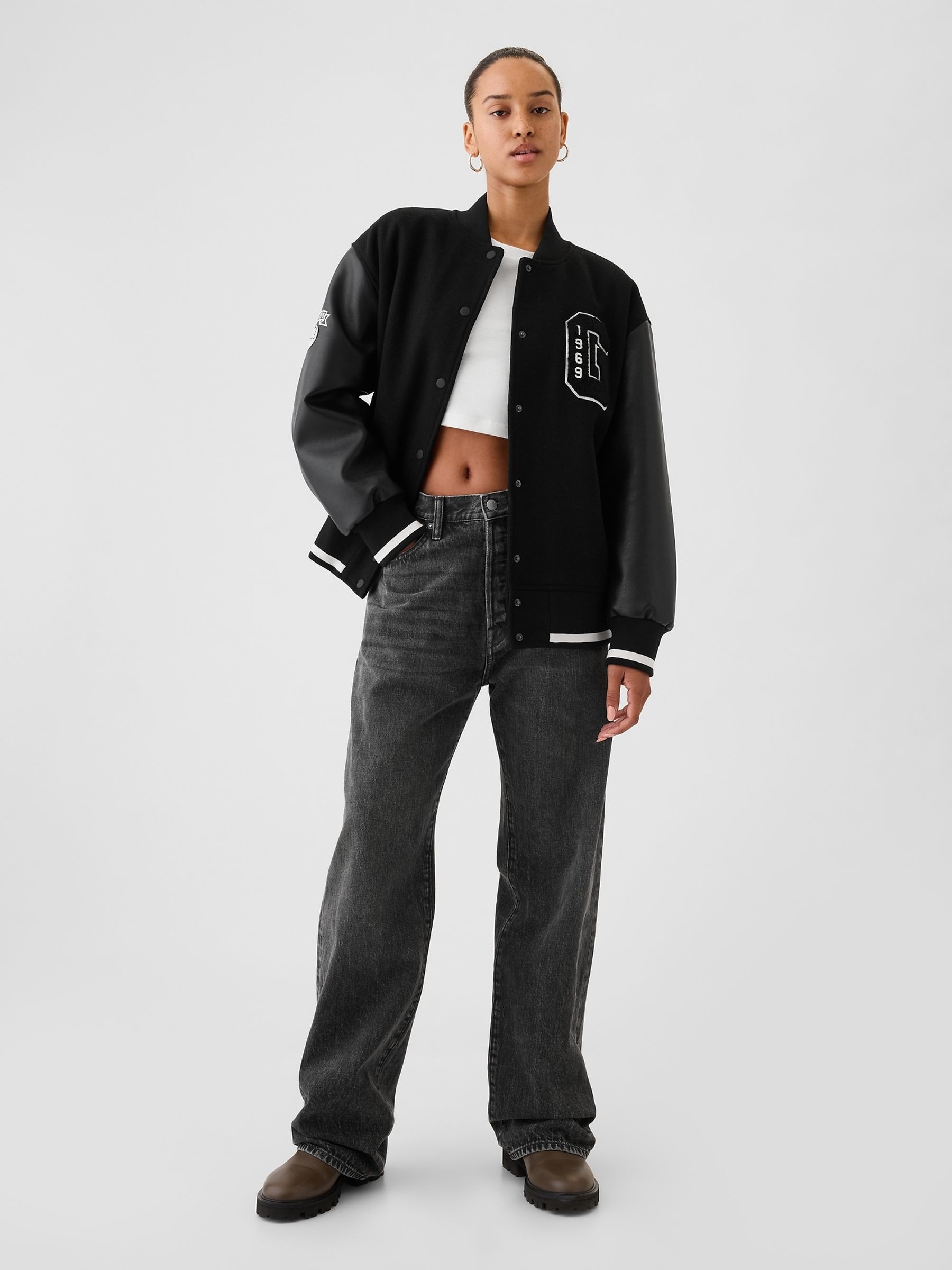 Washed Black 90s Loose Jeans - Image 1 of 5