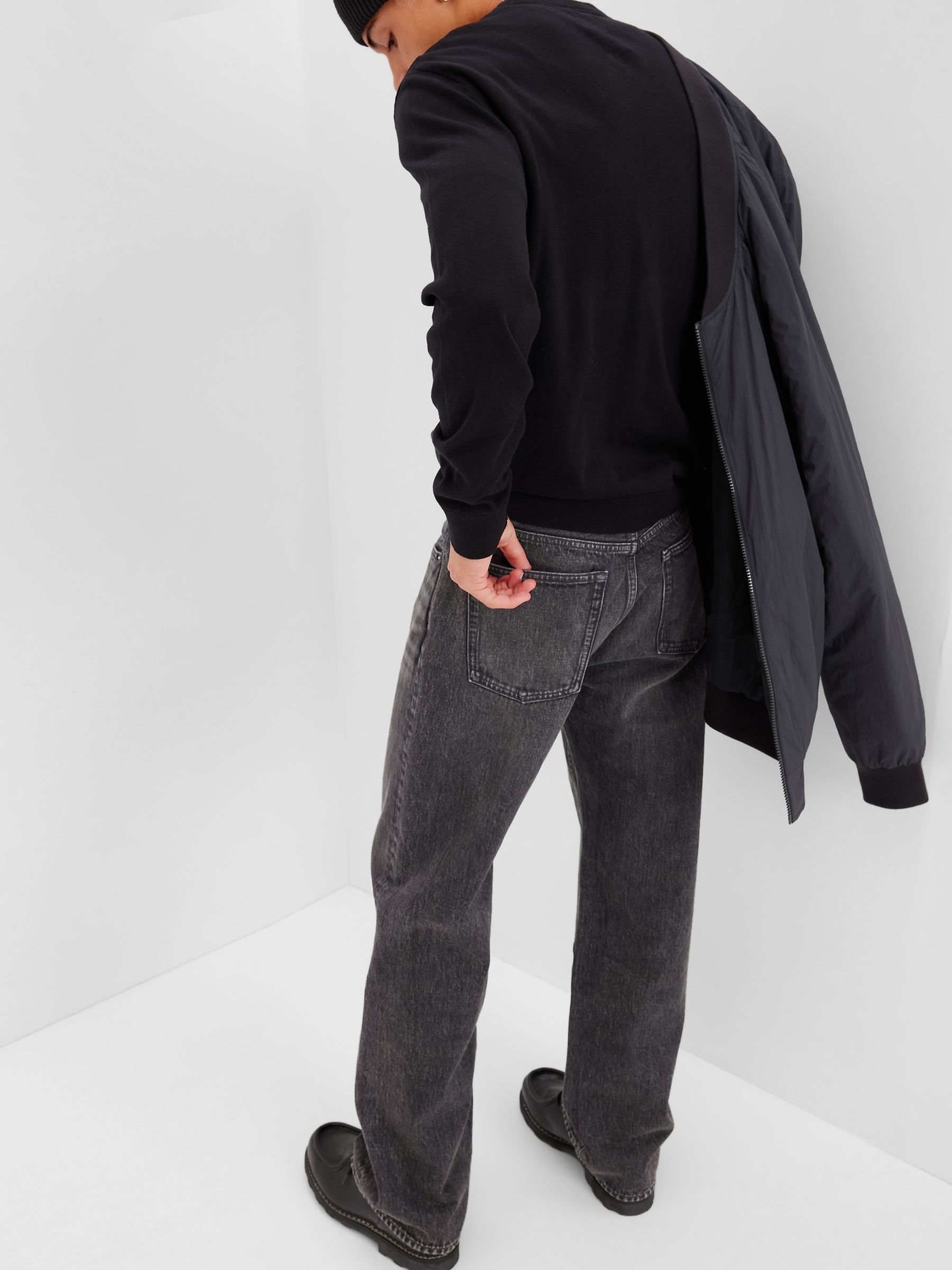 Washed Black 90s Loose Jeans - Image 2 of 9