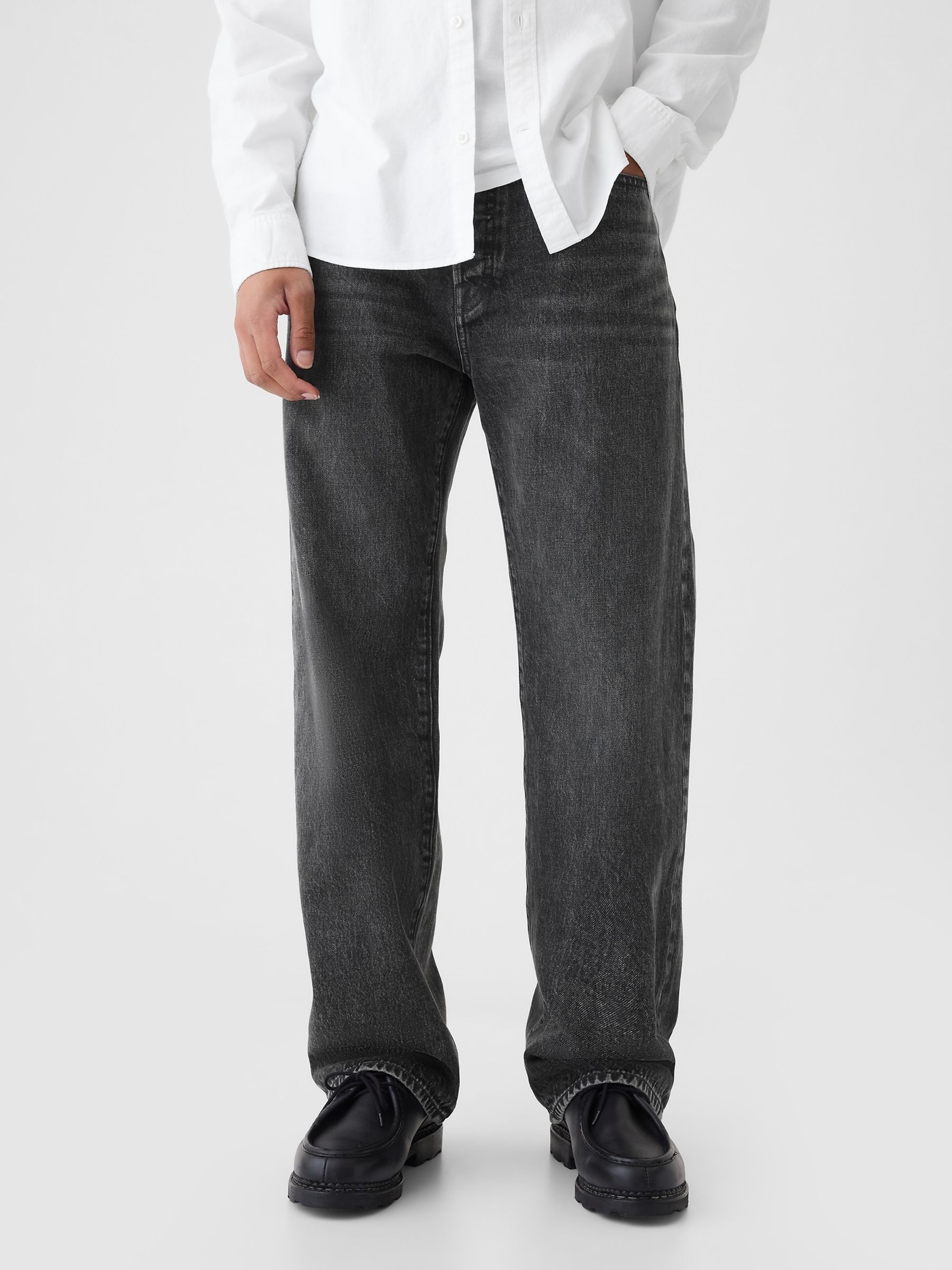 Washed Black 90s Loose Jeans - Image 4 of 9