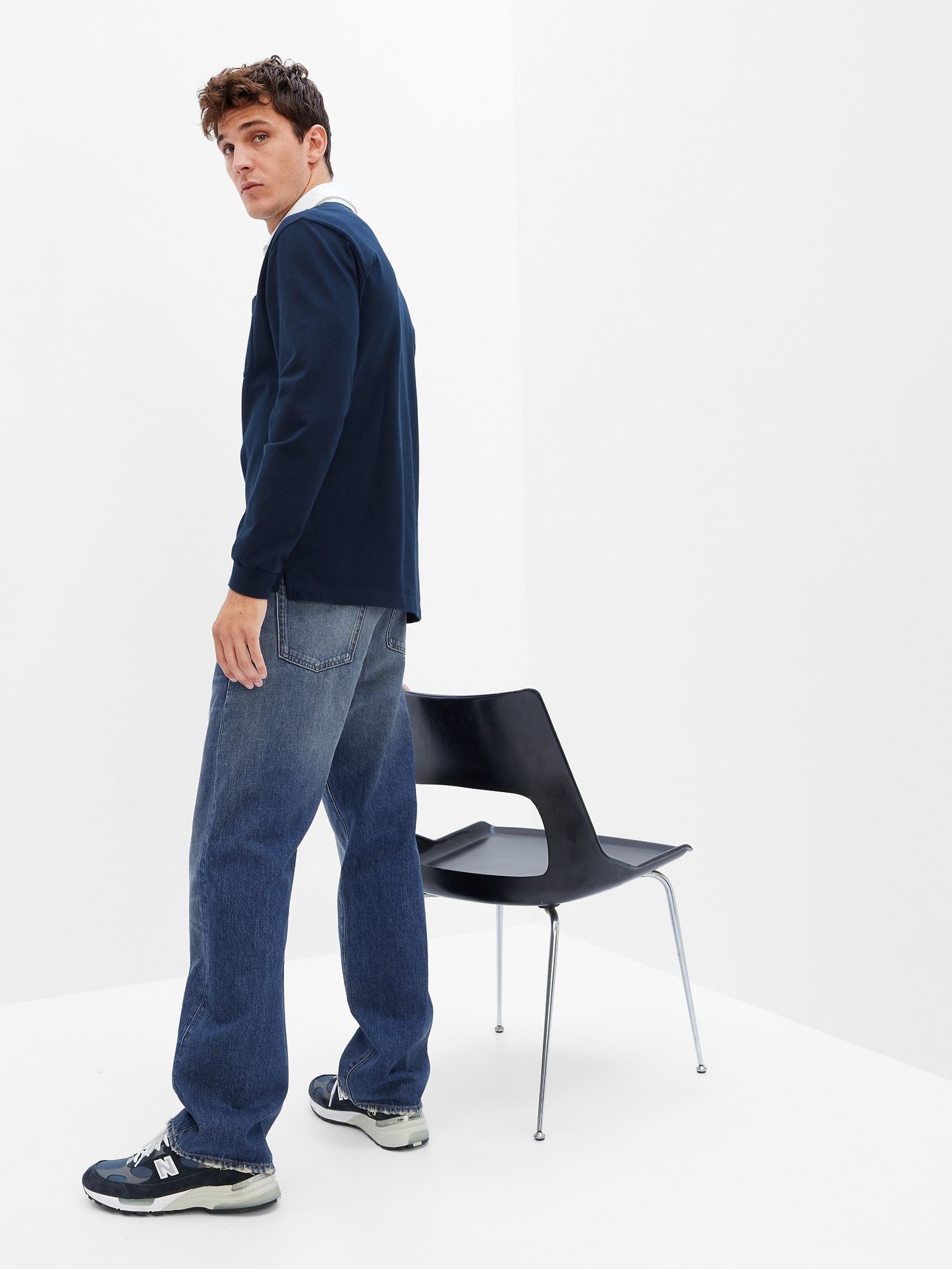 Mid Blue 90s Loose Jeans - Image 1 of 8