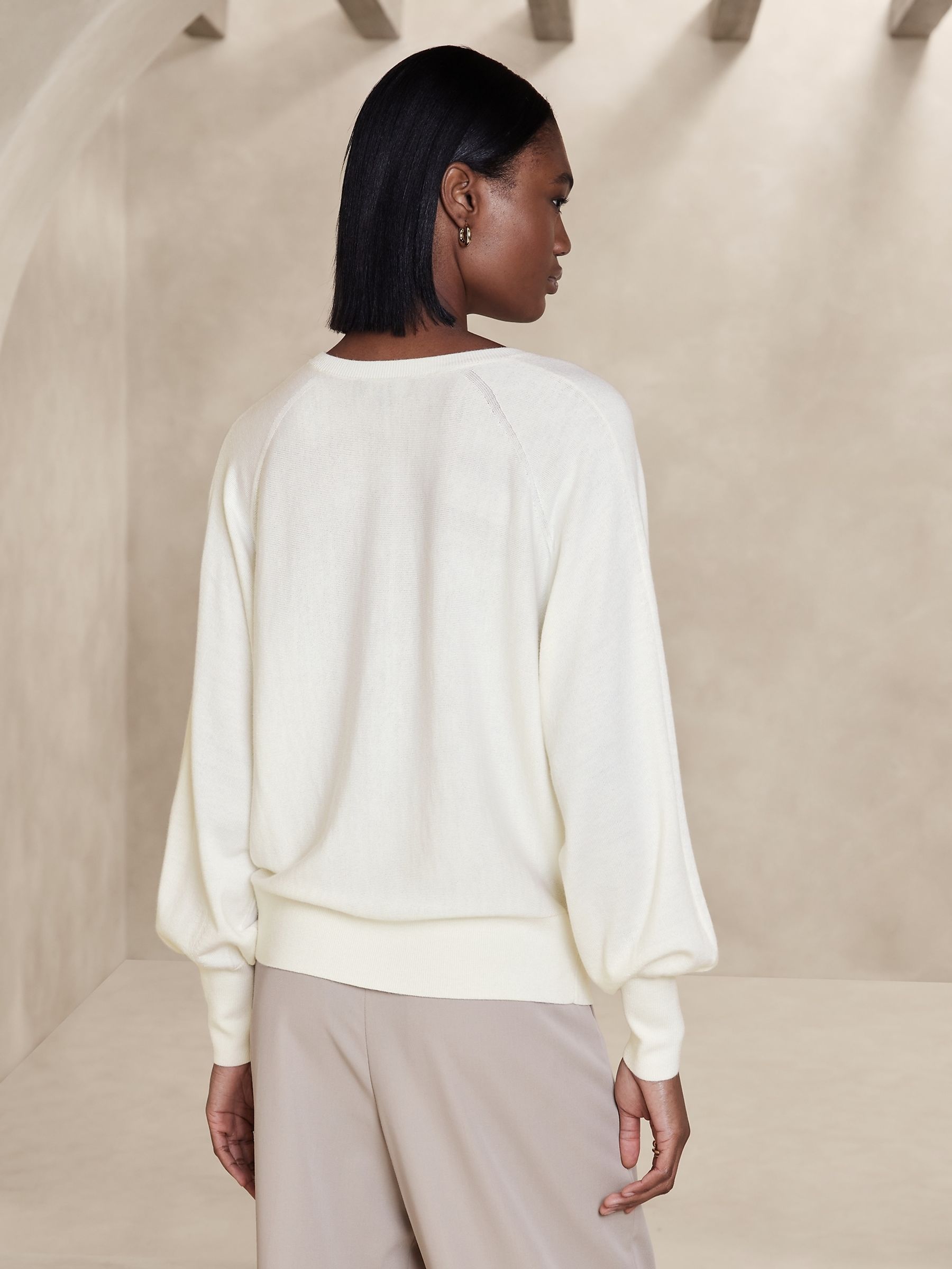 Banana Republic White Telma Merino Jumper - Image 2 of 4