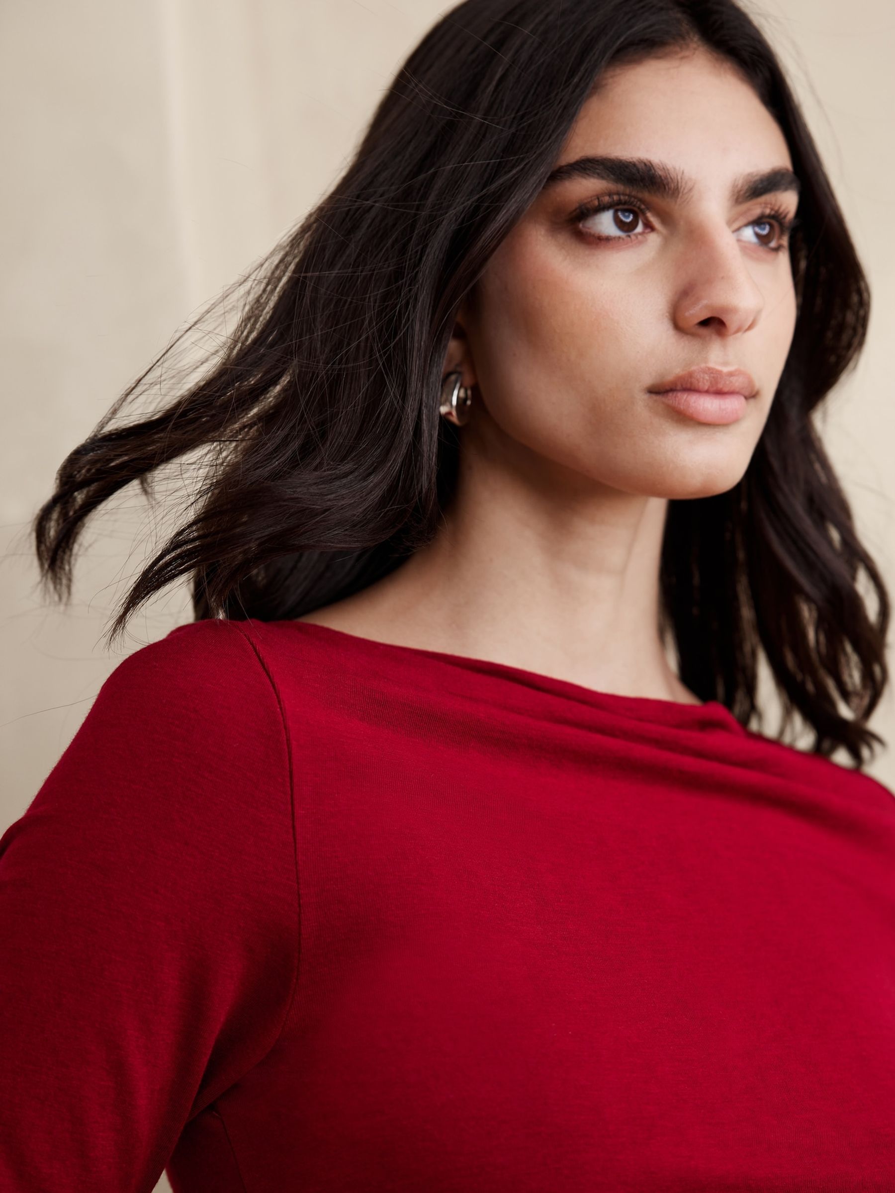 Banana Republic Red Aleah Boatneck Top - Image 3 of 3
