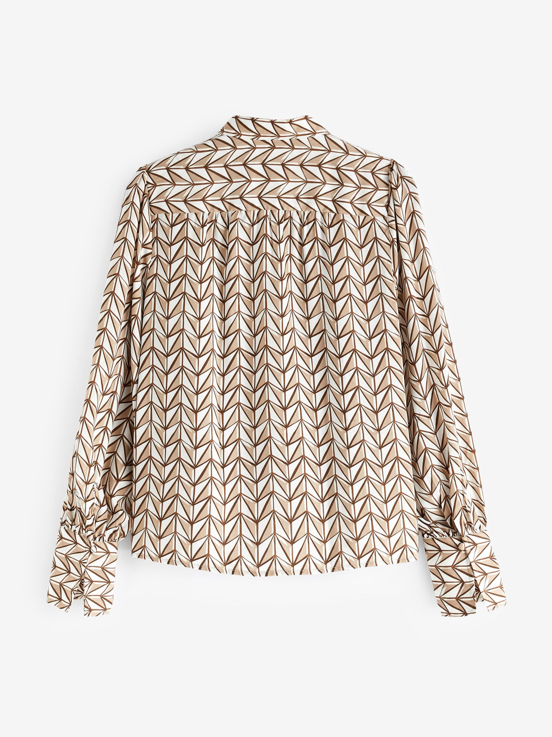 Banana Republic Neutral Geometric Volume Sleeve Blouse - Image 3 of 4