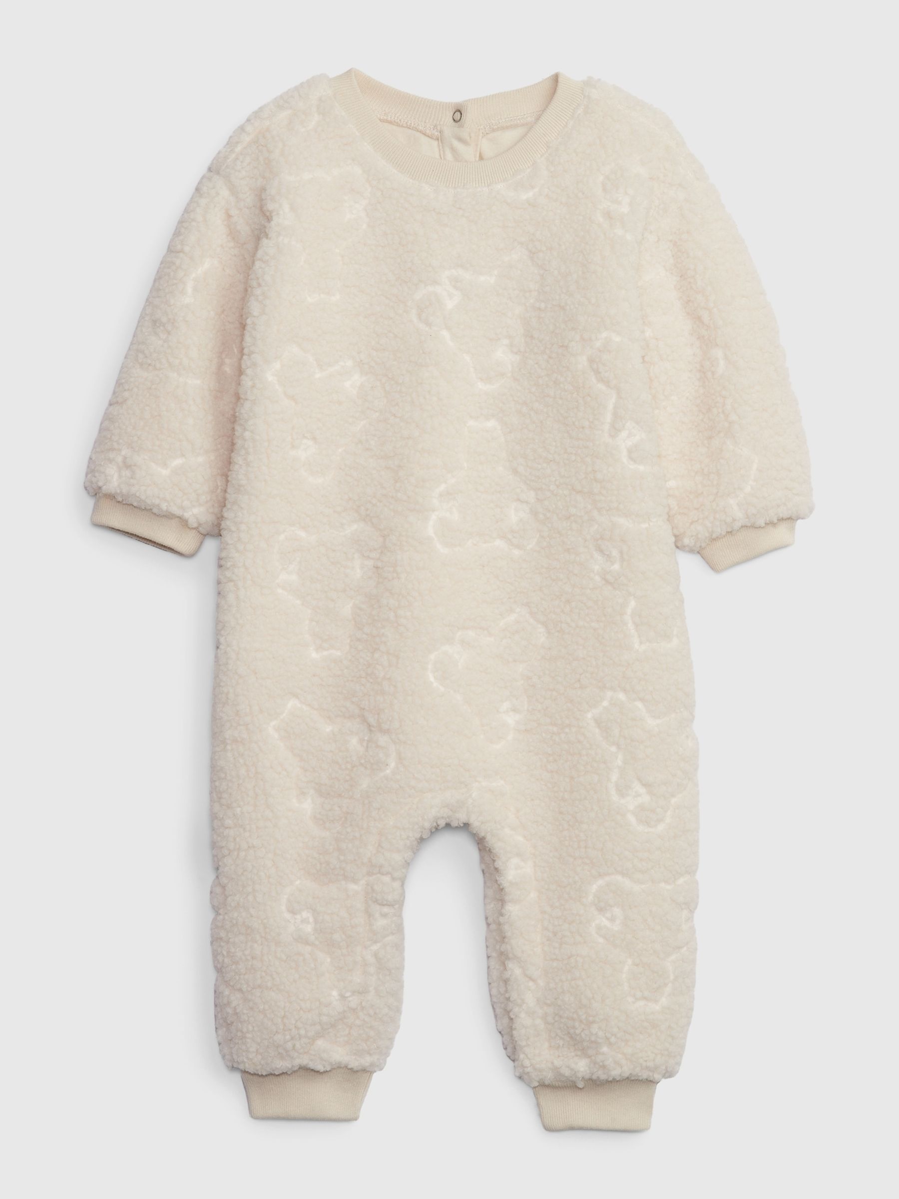 Cream Sherpa Fleece Long Sleeve Sleepsuit (Newborn - 24mths) - Image 1 of 1
