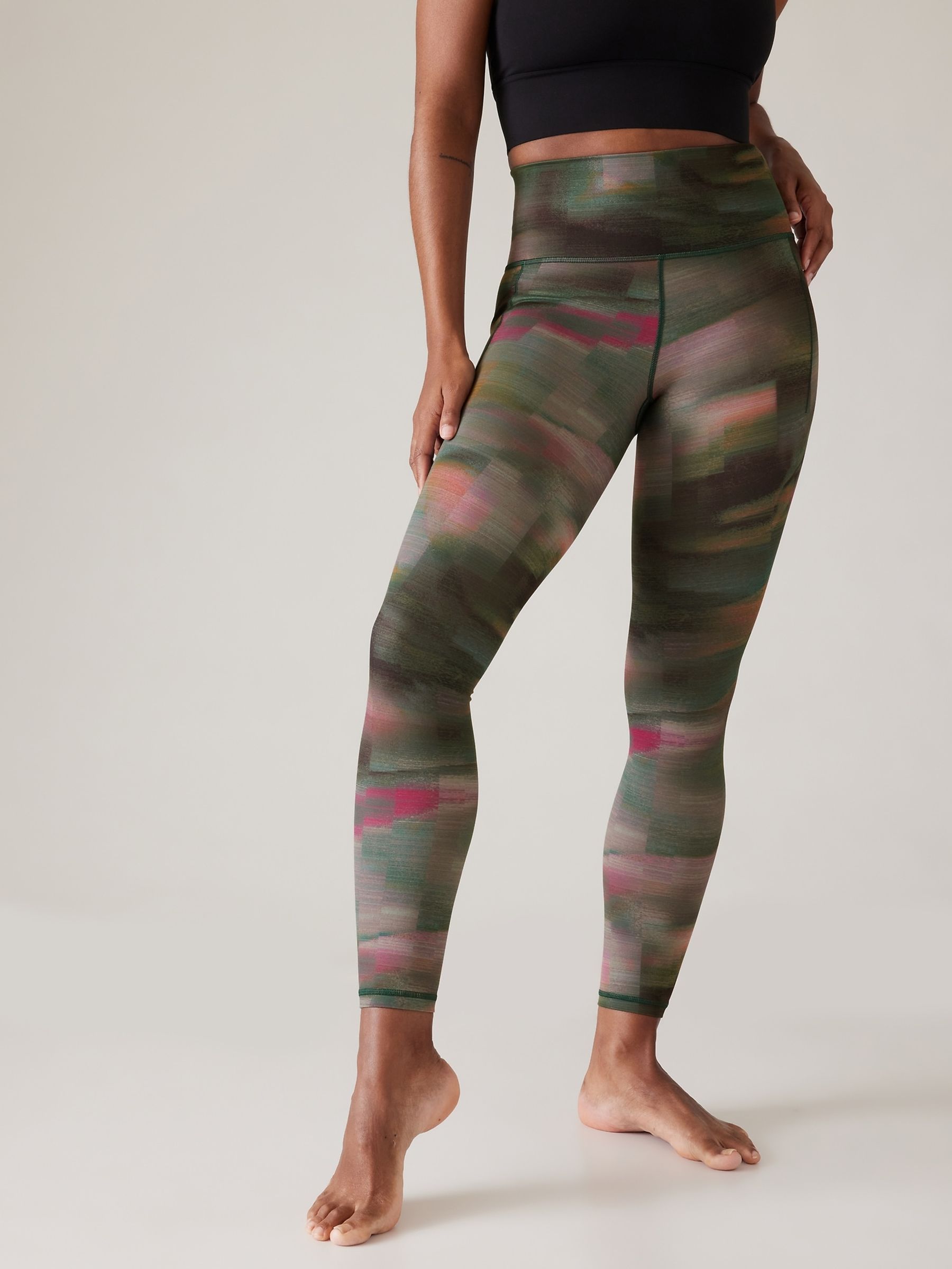Athleta Green Salutation Stash Leggings - Image 1 of 5