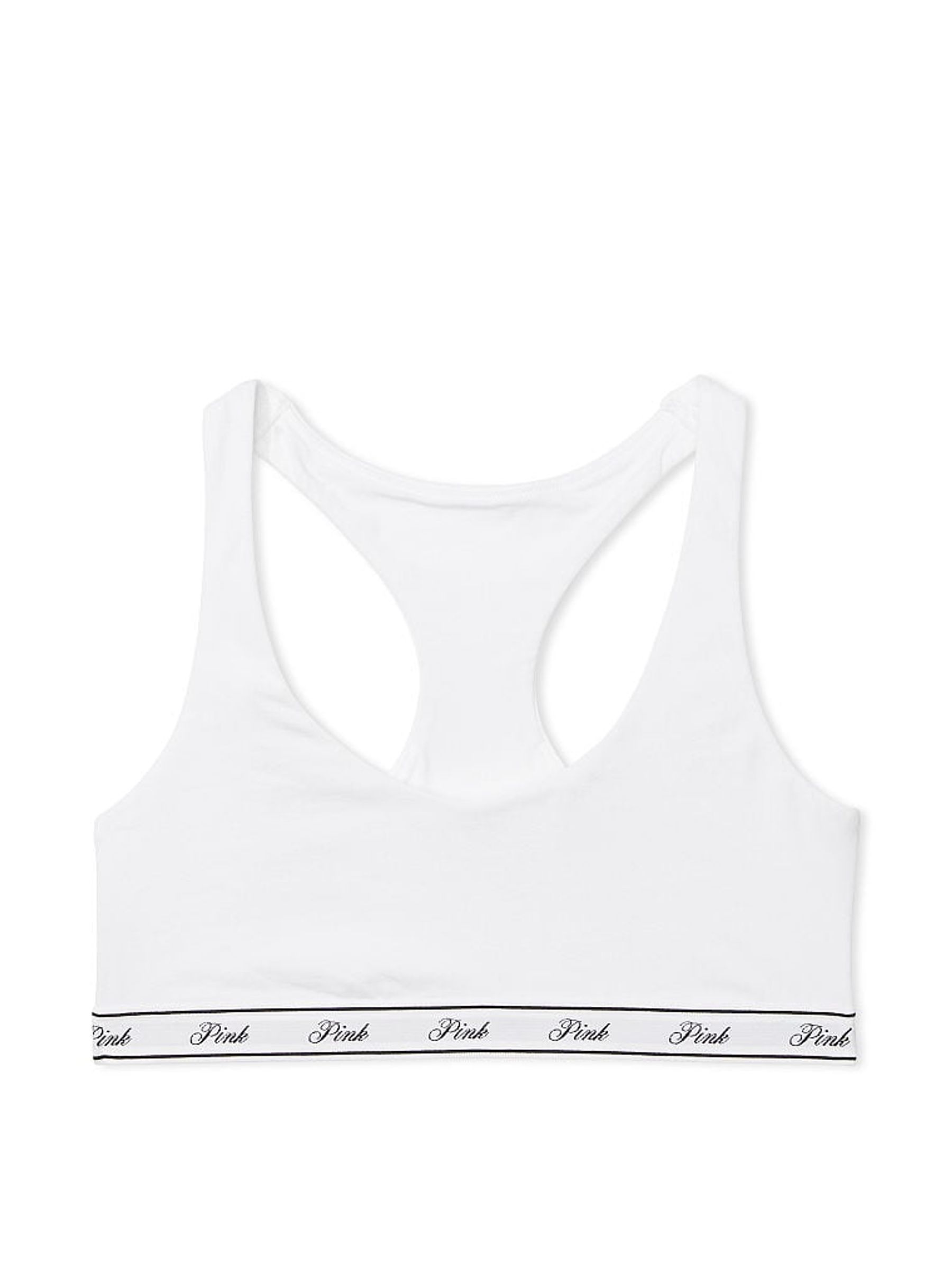 Optic White Cotton Racerback Scoop Low Impact Bralette - Image 3 of 3