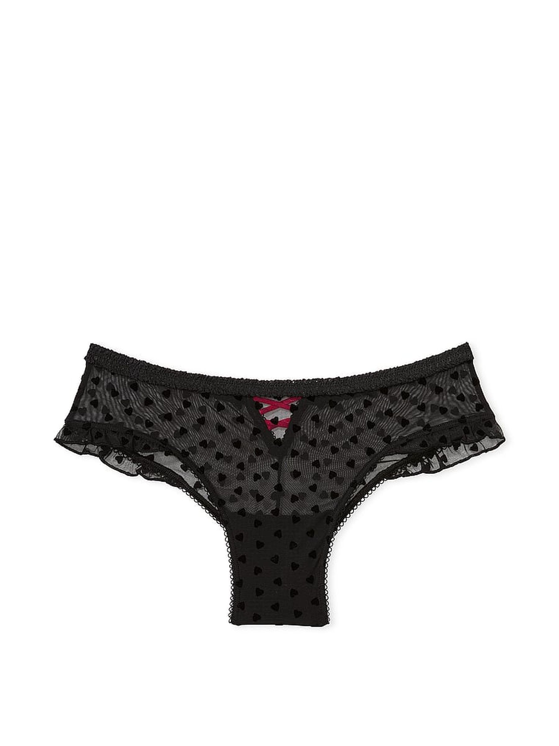 Black Heart Cheeky Knickers - Image 1 of 1