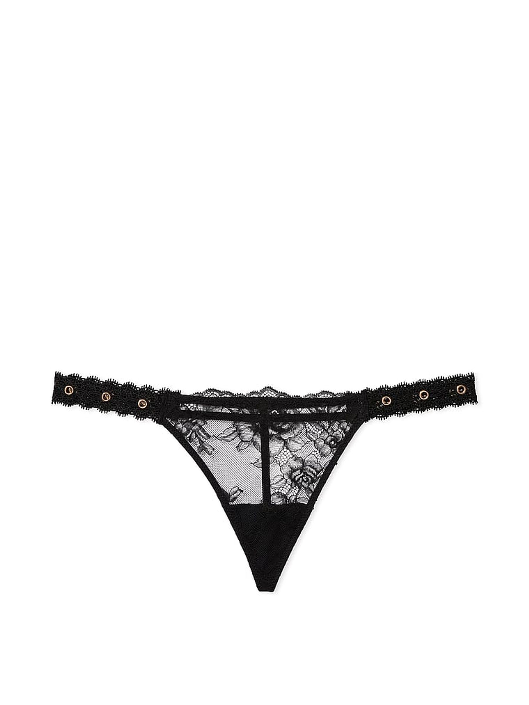 Black G String Eyelet Lace Knickers - Image 3 of 3