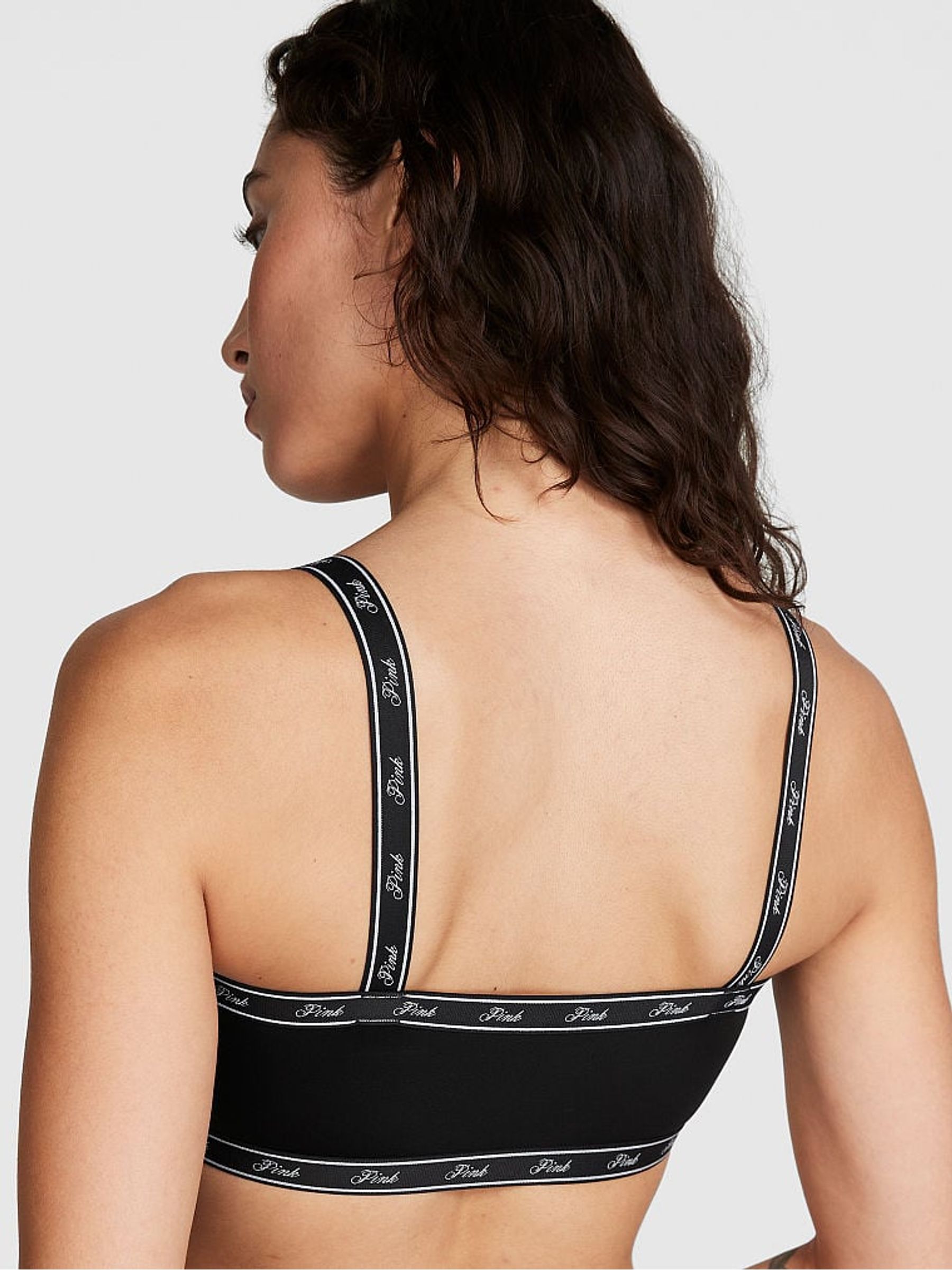 Black Soft Stretch Logo Scoop Bralette - Image 2 of 3