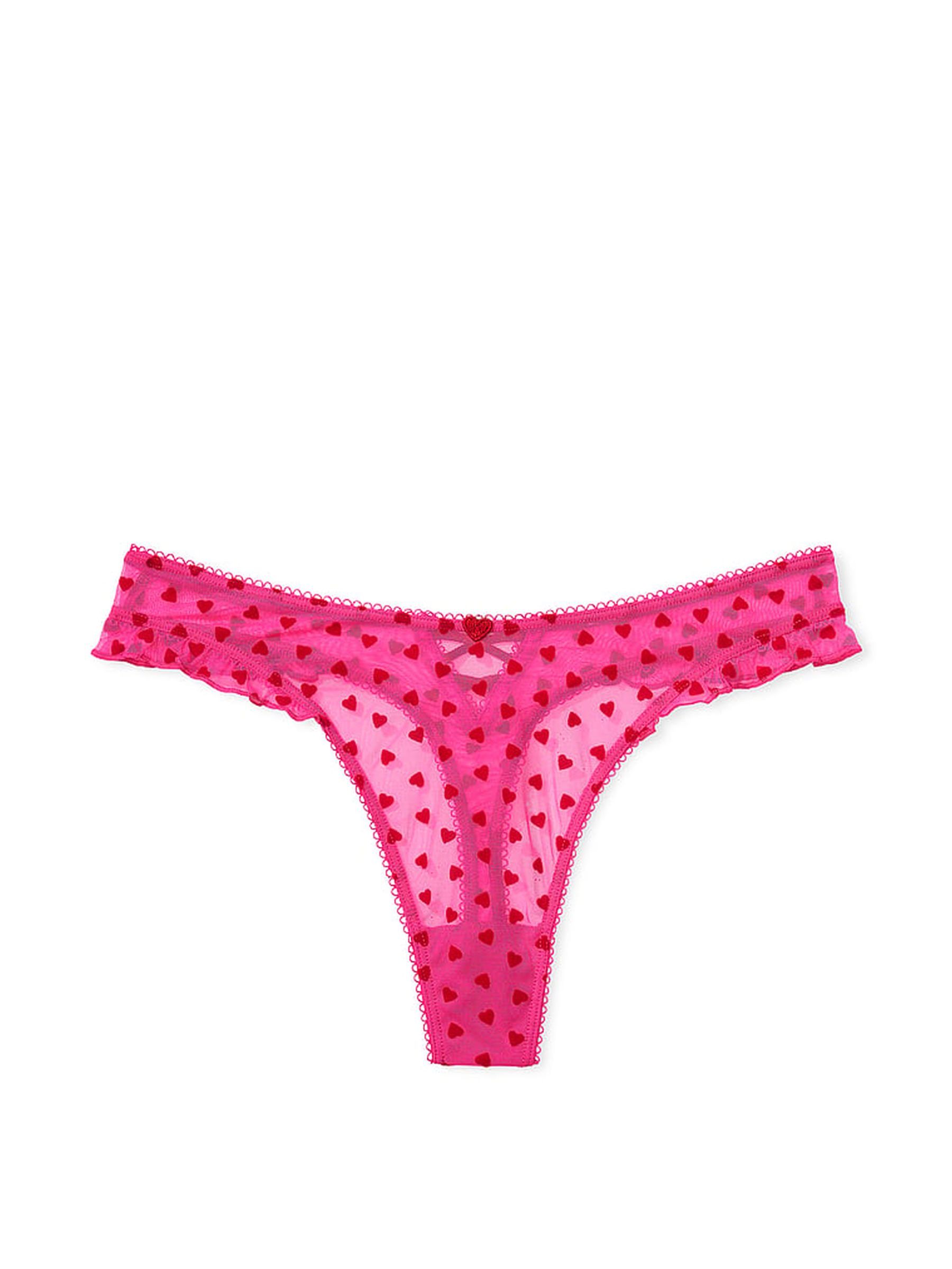Forever Pink Heart Thong Knickers - Image 1 of 1
