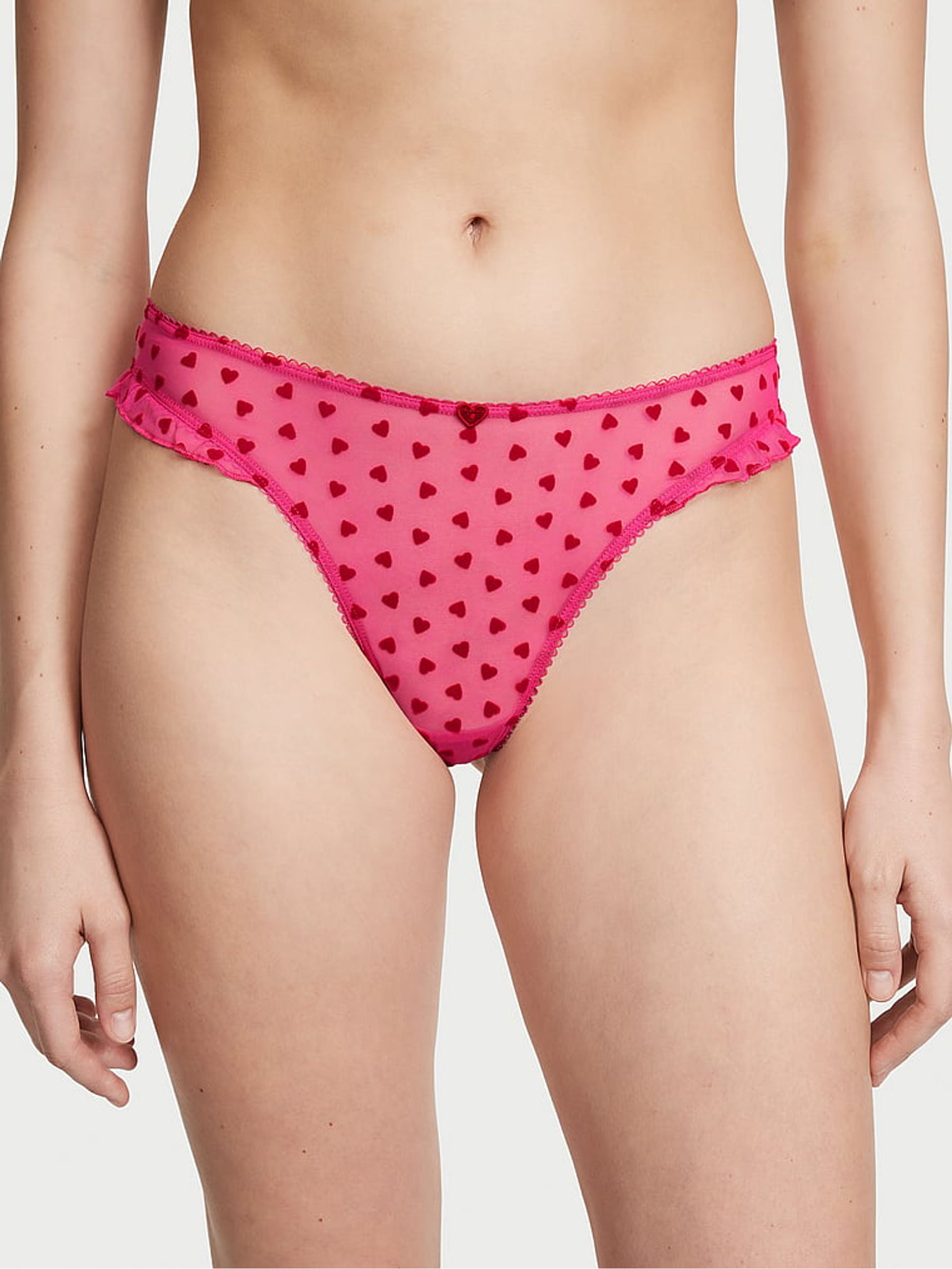 Forever Pink Heart Thong Knickers - Image 1 of 3