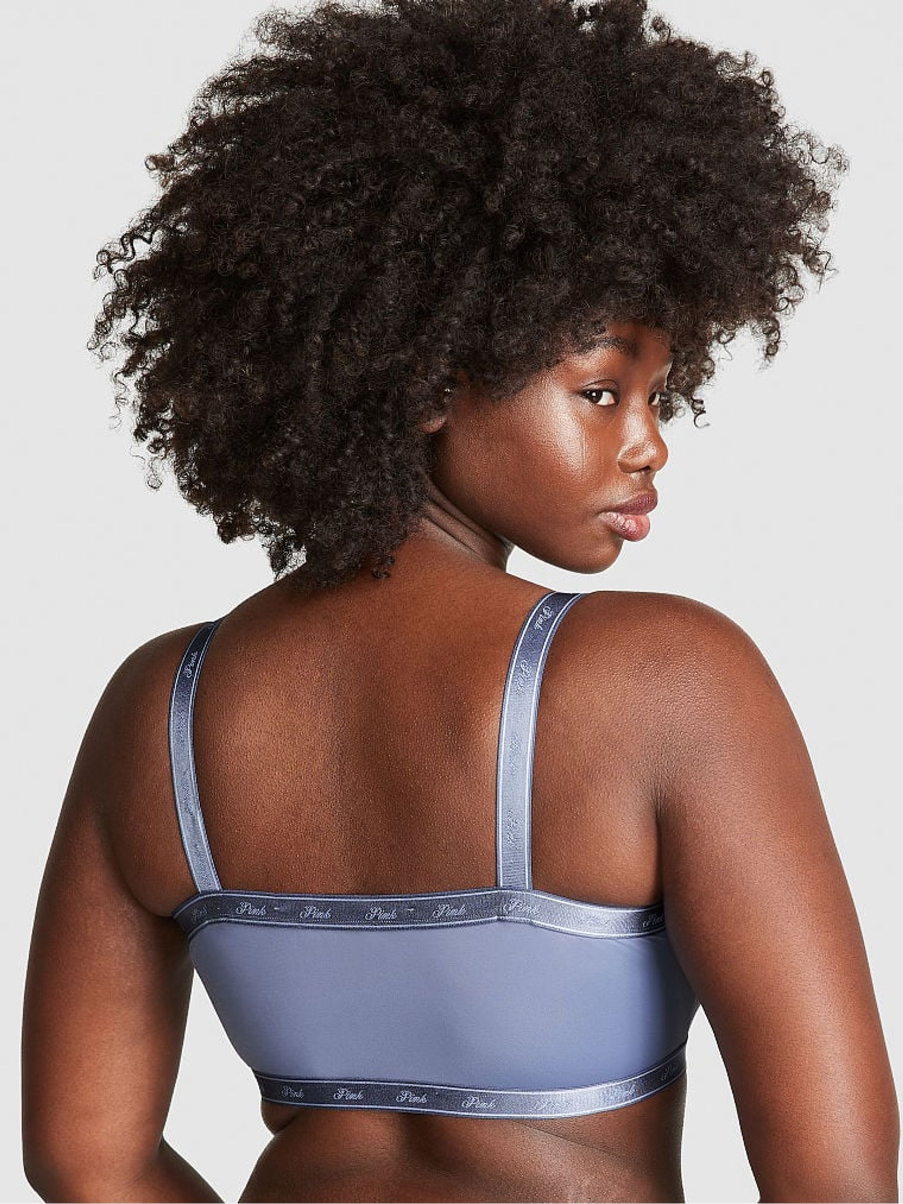 Blue Dusty Iris Soft Stretch Logo Scoop Bralette - Image 2 of 4