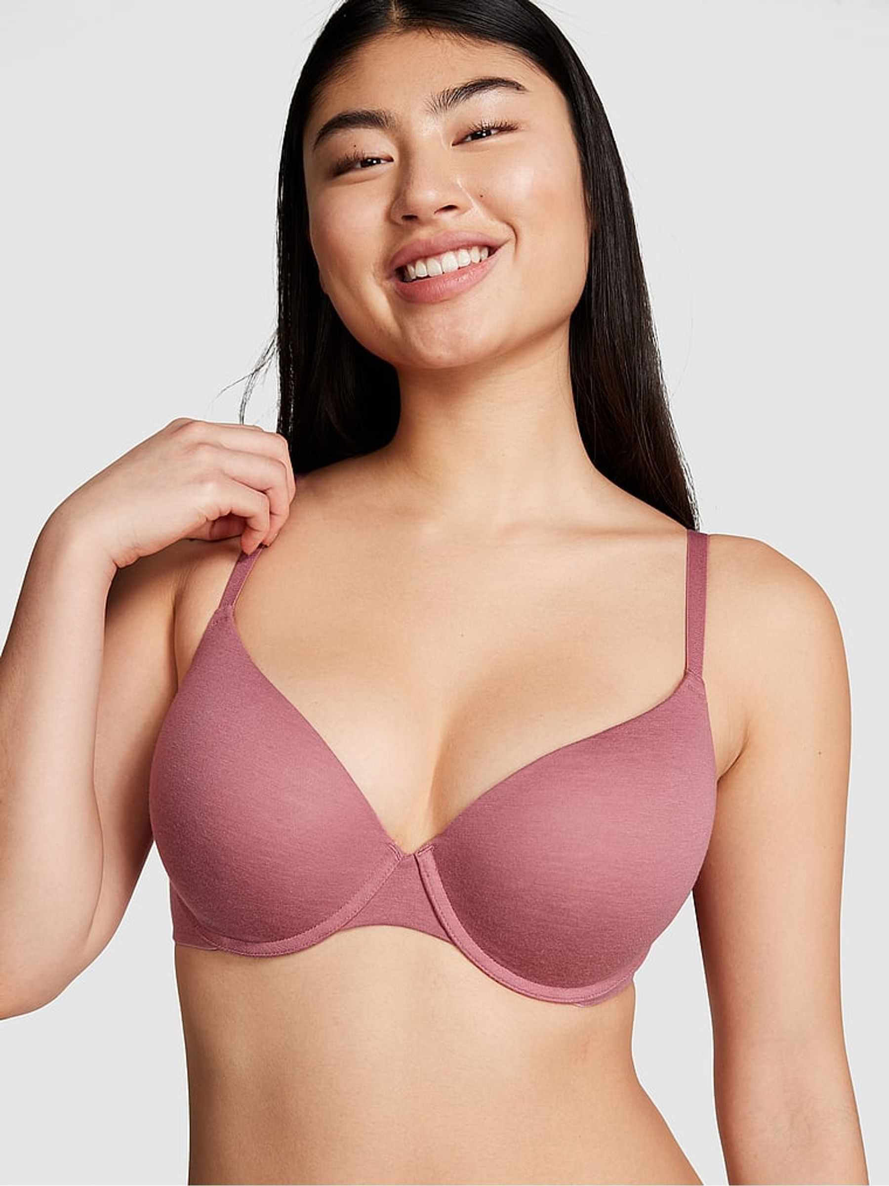 Pink Begonia Push Up Cotton Bra - Image 1 of 3