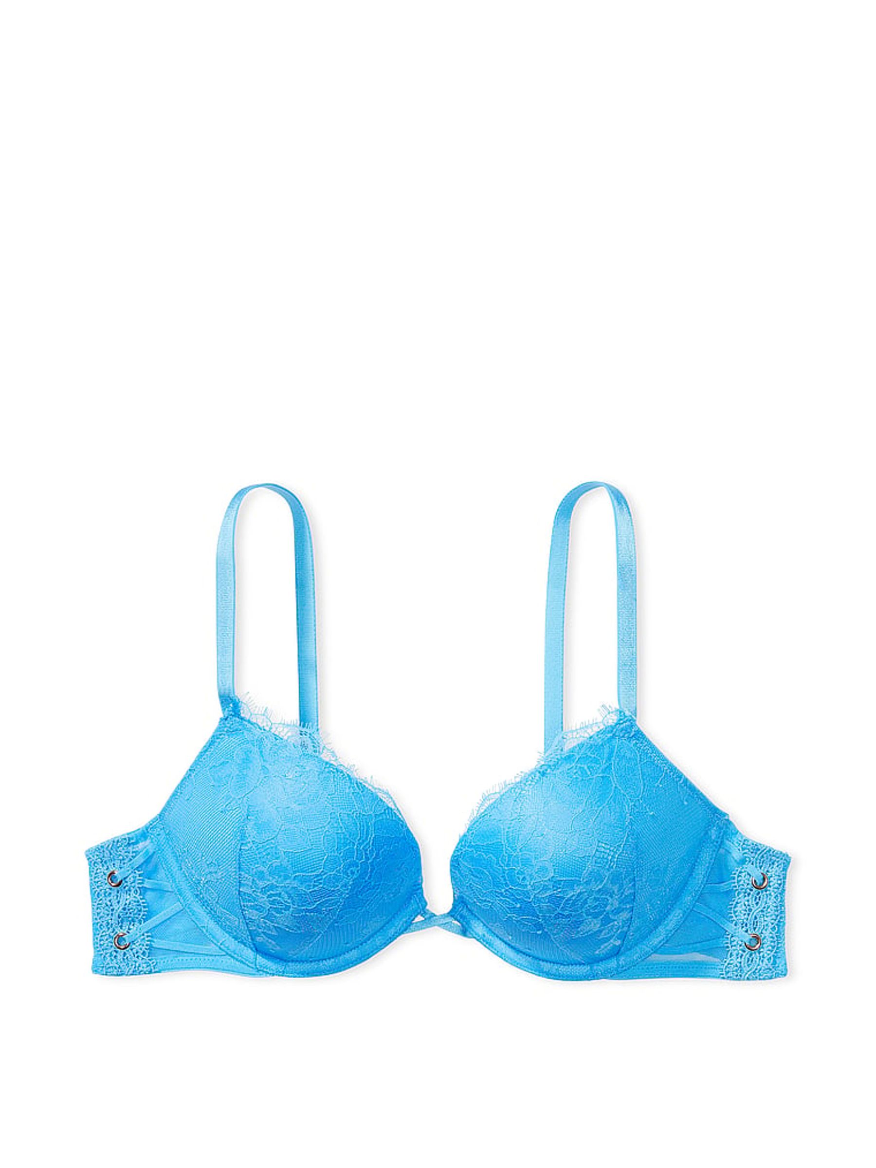 Capri Blue Add 2 Cups Push Up Eyelet Lace Bra - Image 3 of 3
