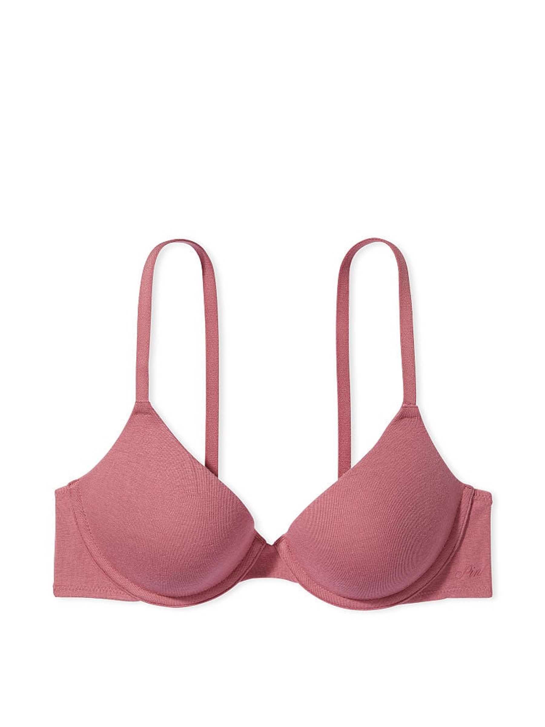 Pink Begonia Lightly Lined Cotton Logo Bra - Image 3 of 3