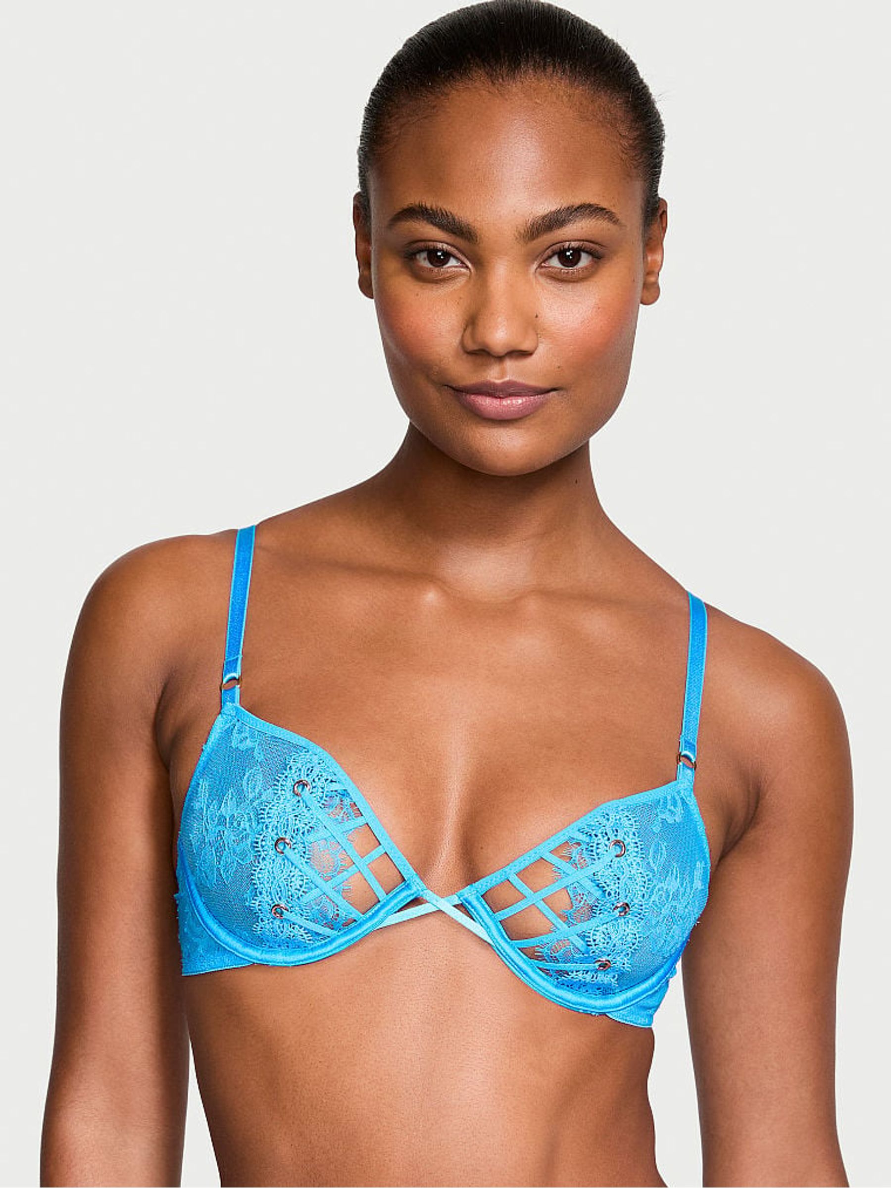 Capri Blue Unlined Demi Eyelet Lace Bra - Image 1 of 3