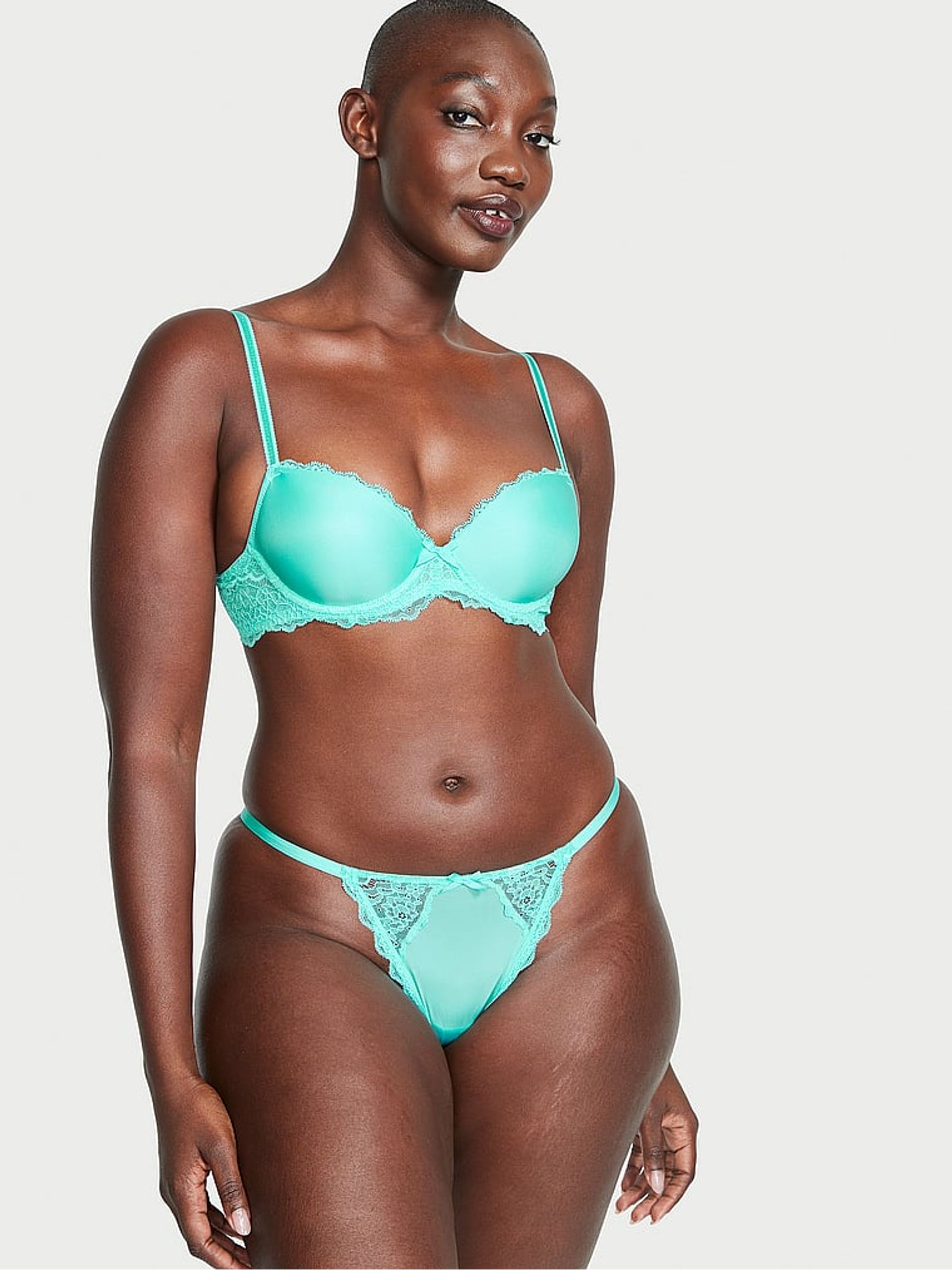 Aquarius Blue Lace Lightly Lined Demi Bra - Image 1 of 4