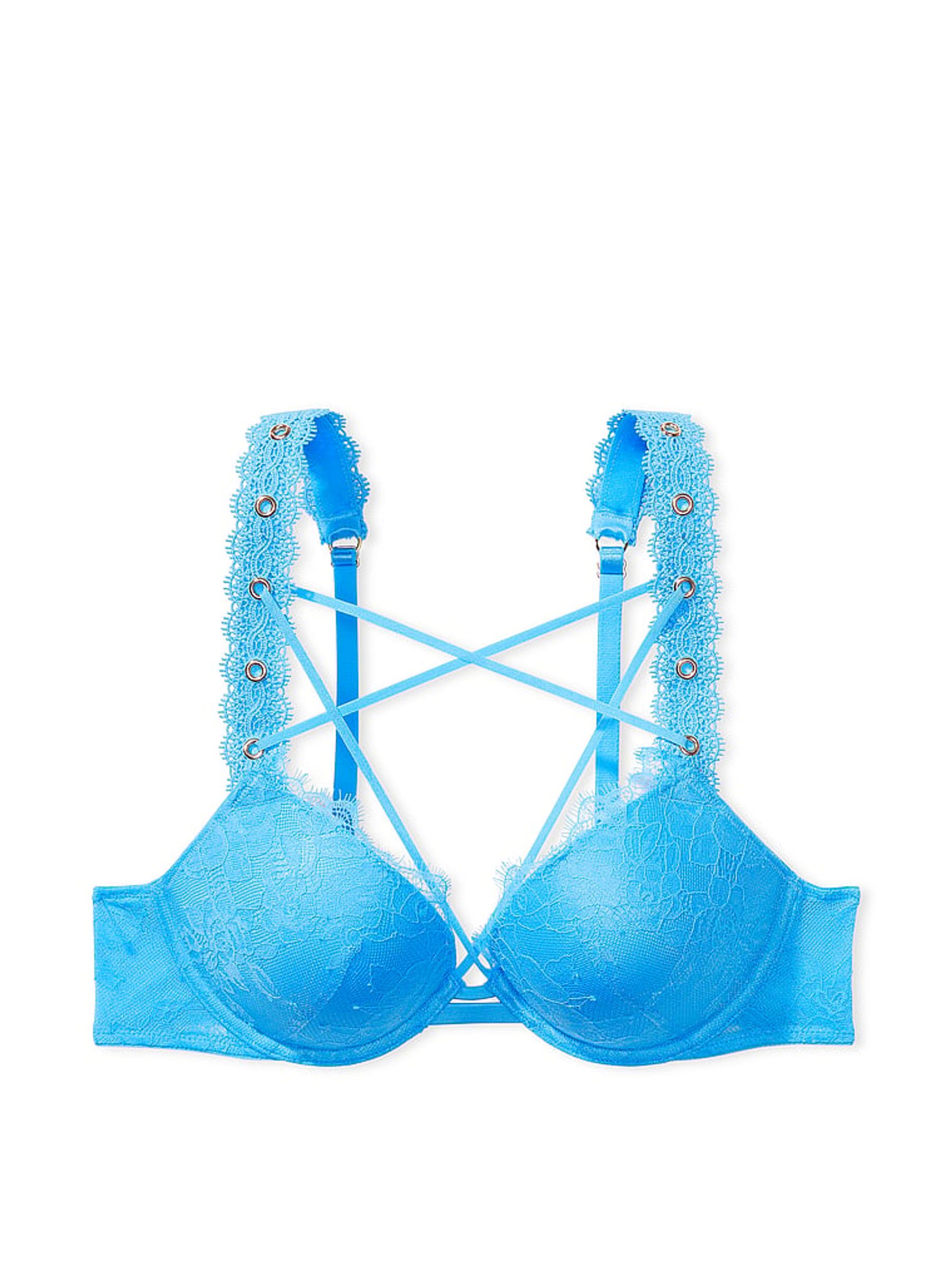 Capri Blue Push Up Eyelet Lace Bra - Image 3 of 3