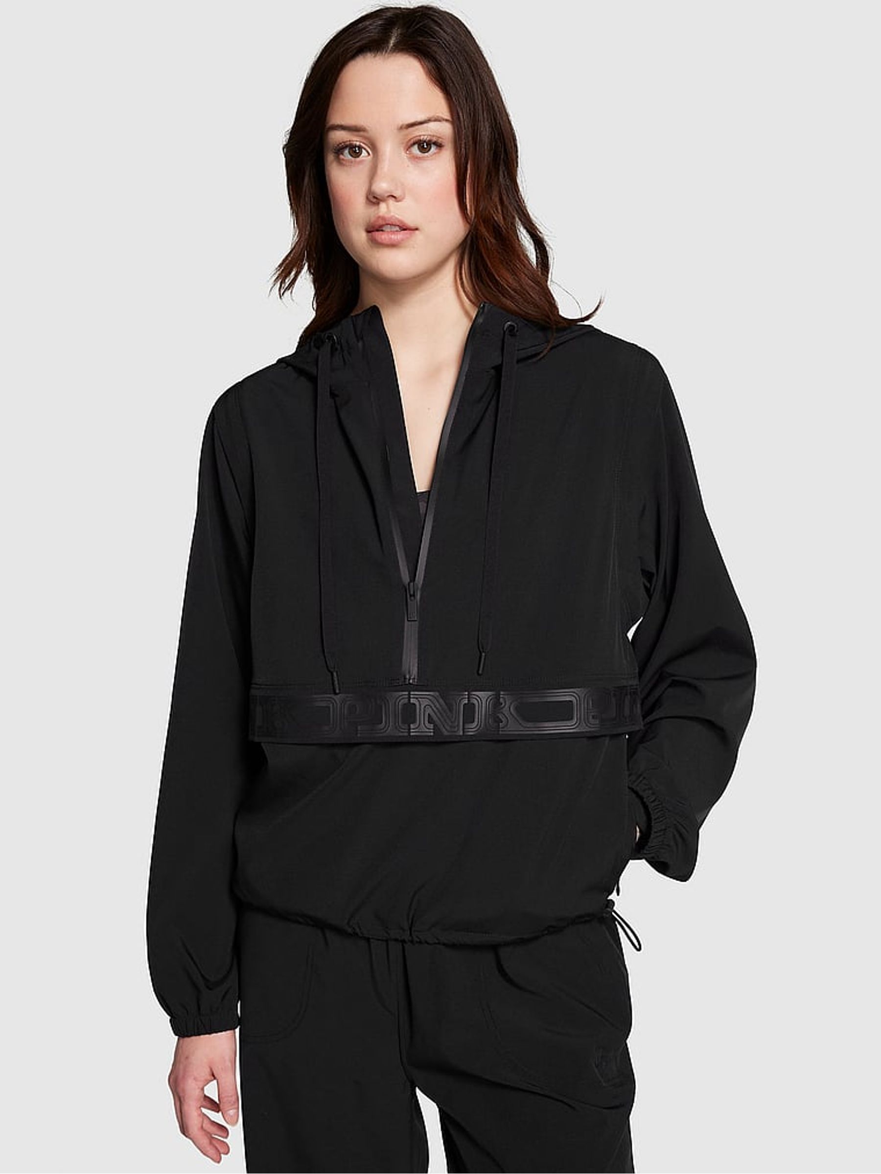 Pure Black Track Suit Half Zip Jacket - Image 1 of 4