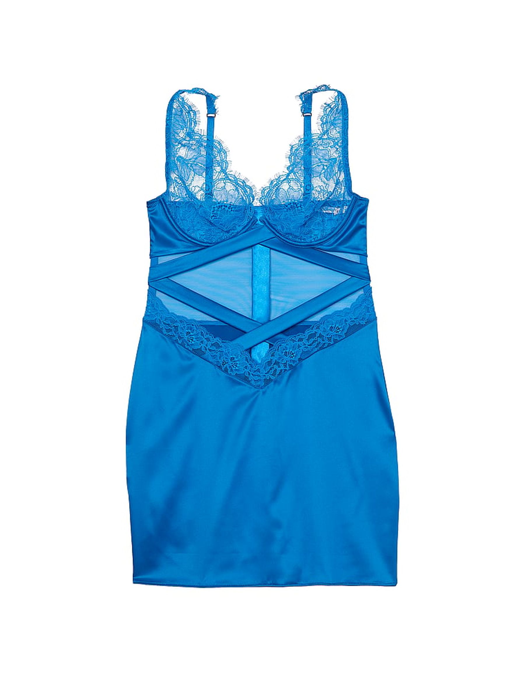 Shocking Blue Lace Strappy Slip Dress - Image 3 of 3