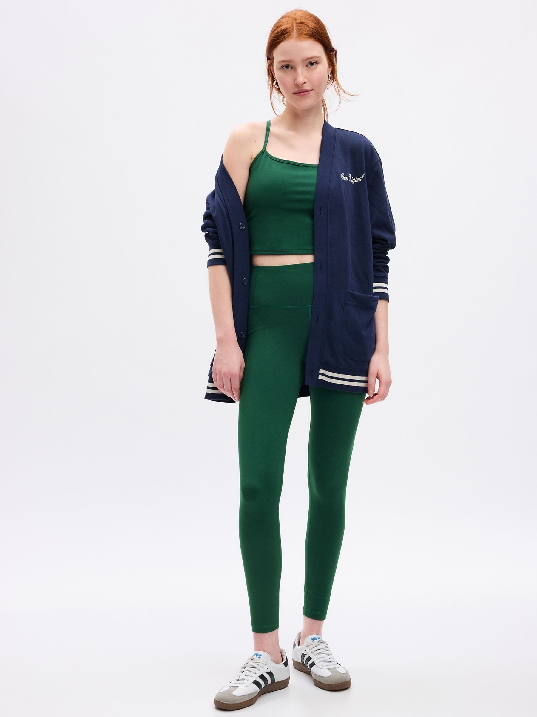 Green High Rise Power Full Length Leggings - Image 1 of 2
