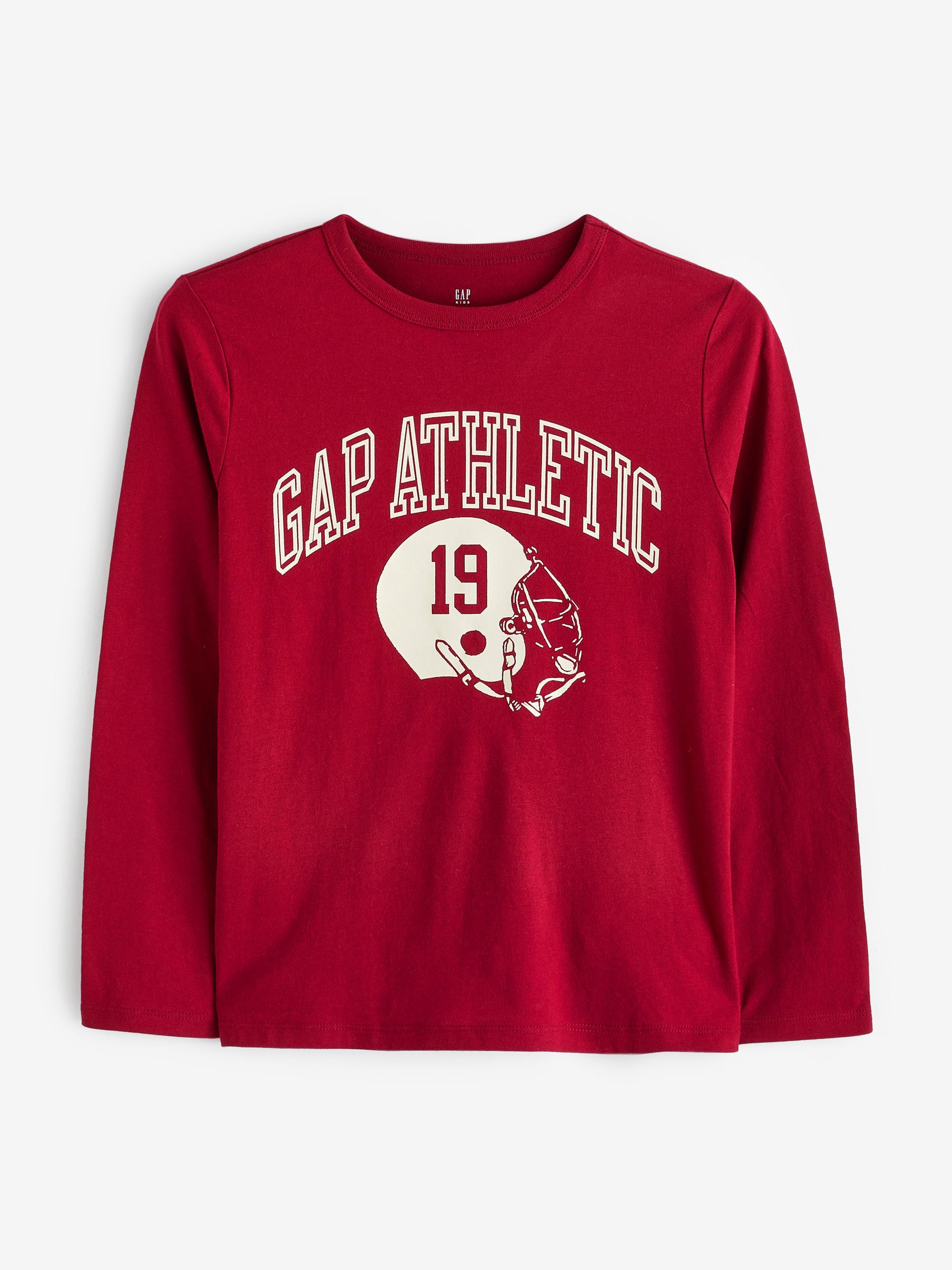 Red Organic Cotton Long Sleeve Logo Graphic T-Shirt (4-13yrs) - Image 1 of 3