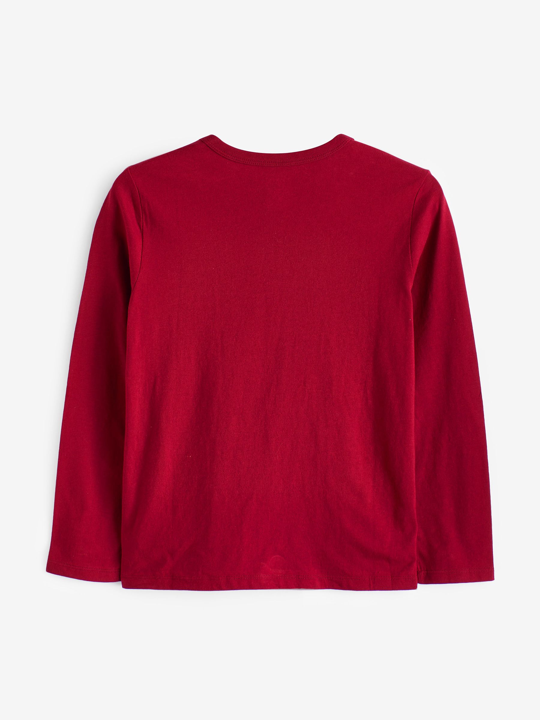 Red Organic Cotton Long Sleeve Logo Graphic T-Shirt (4-13yrs) - Image 2 of 3