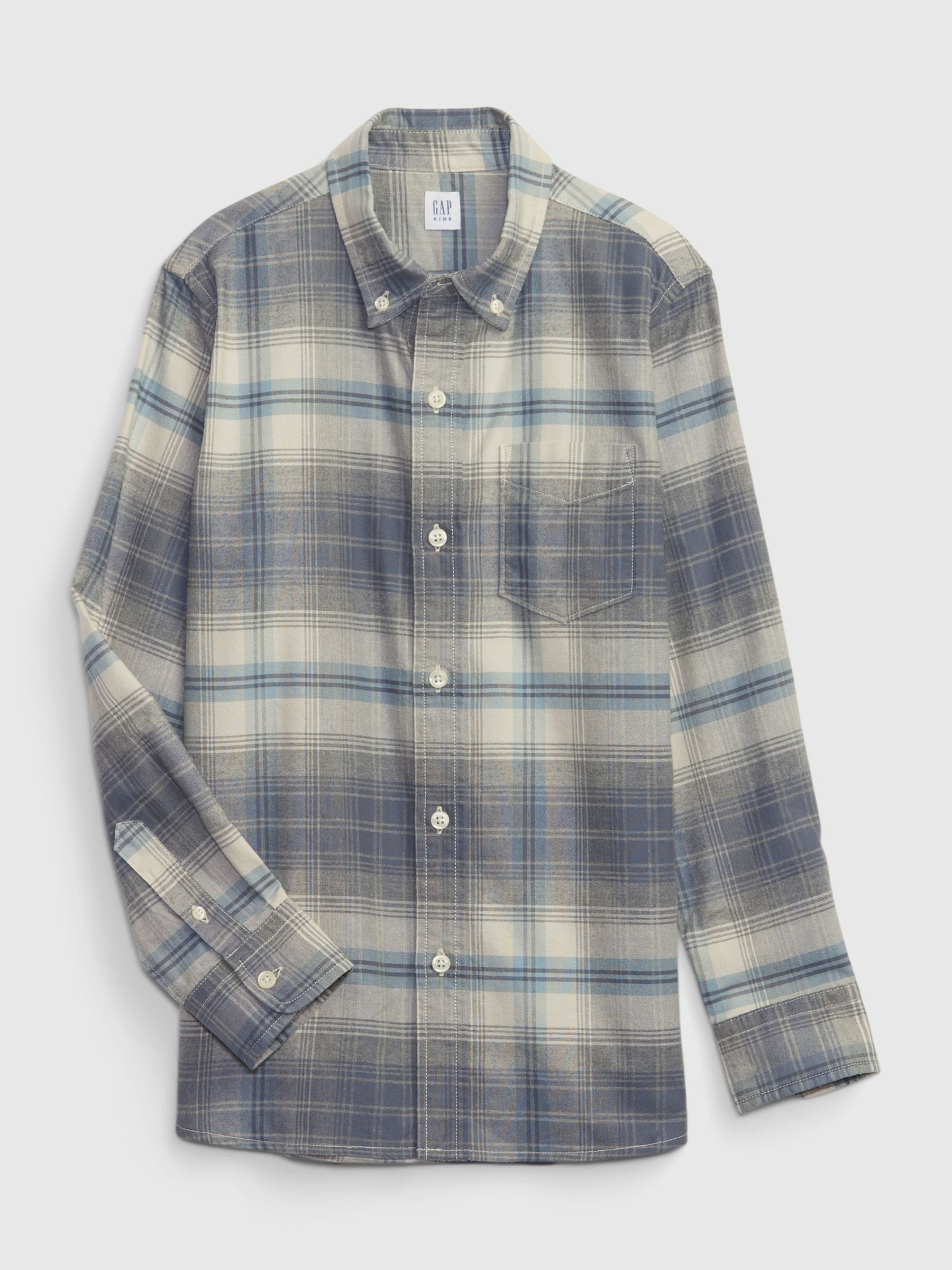 Grey Brushed Oxford Long Sleeve Shirt (4-13yrs) - Image 1 of 3