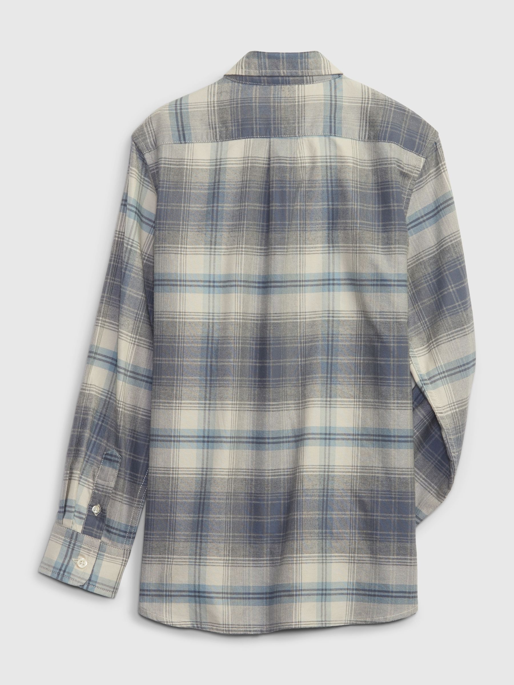Grey Brushed Oxford Long Sleeve Shirt (4-13yrs) - Image 2 of 3