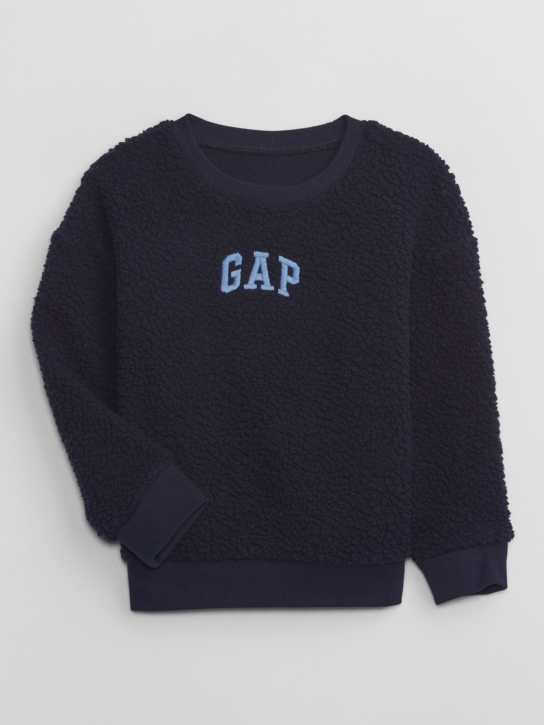 Blue Logo Sherpa Long Sleeve Crew Neck Sweatshirt (12mths-5yrs) - Image 1 of 1