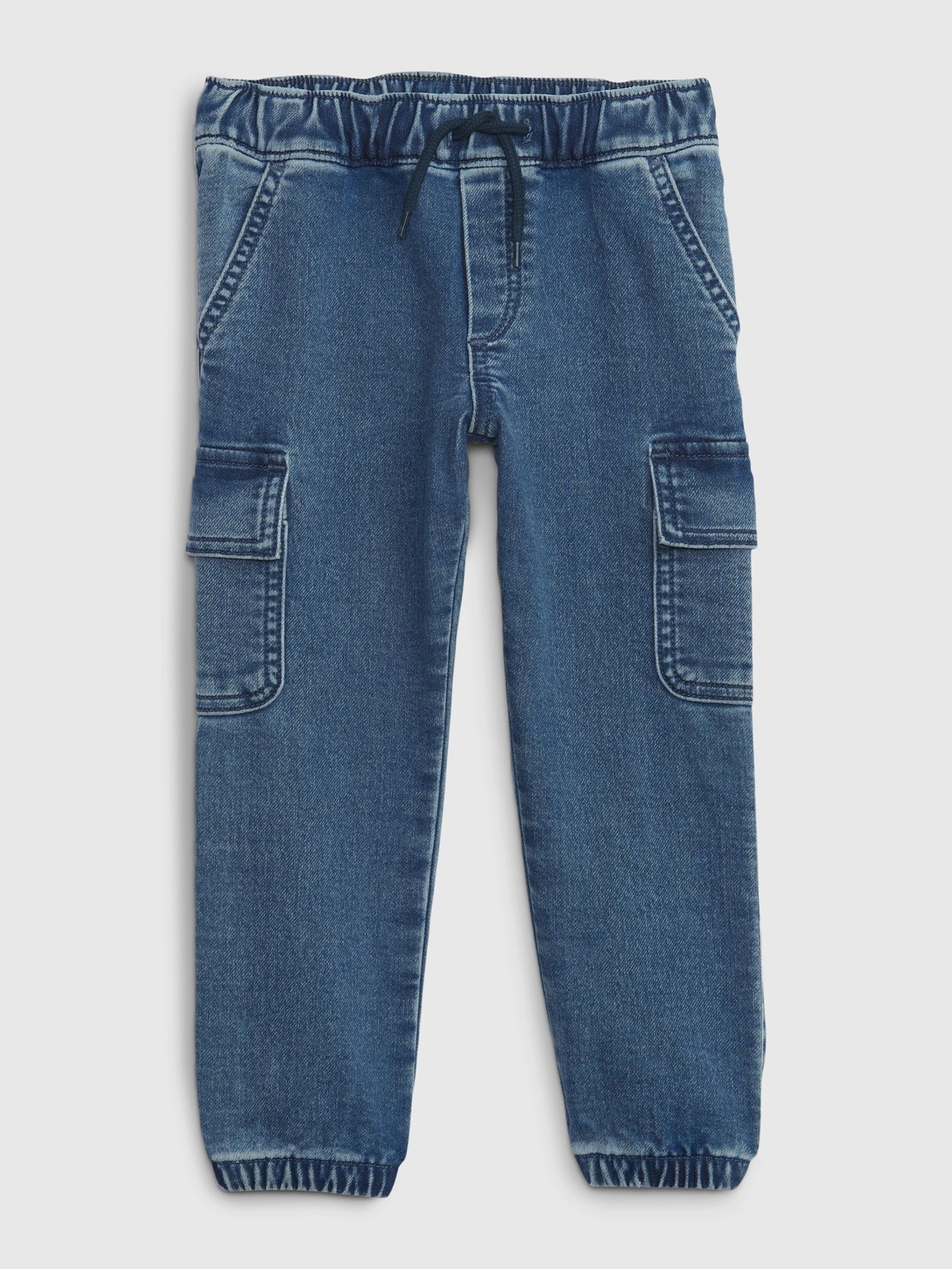 Blue Denim Cargo Joggers with Washwell (12mths-5yrs) - Image 1 of 3