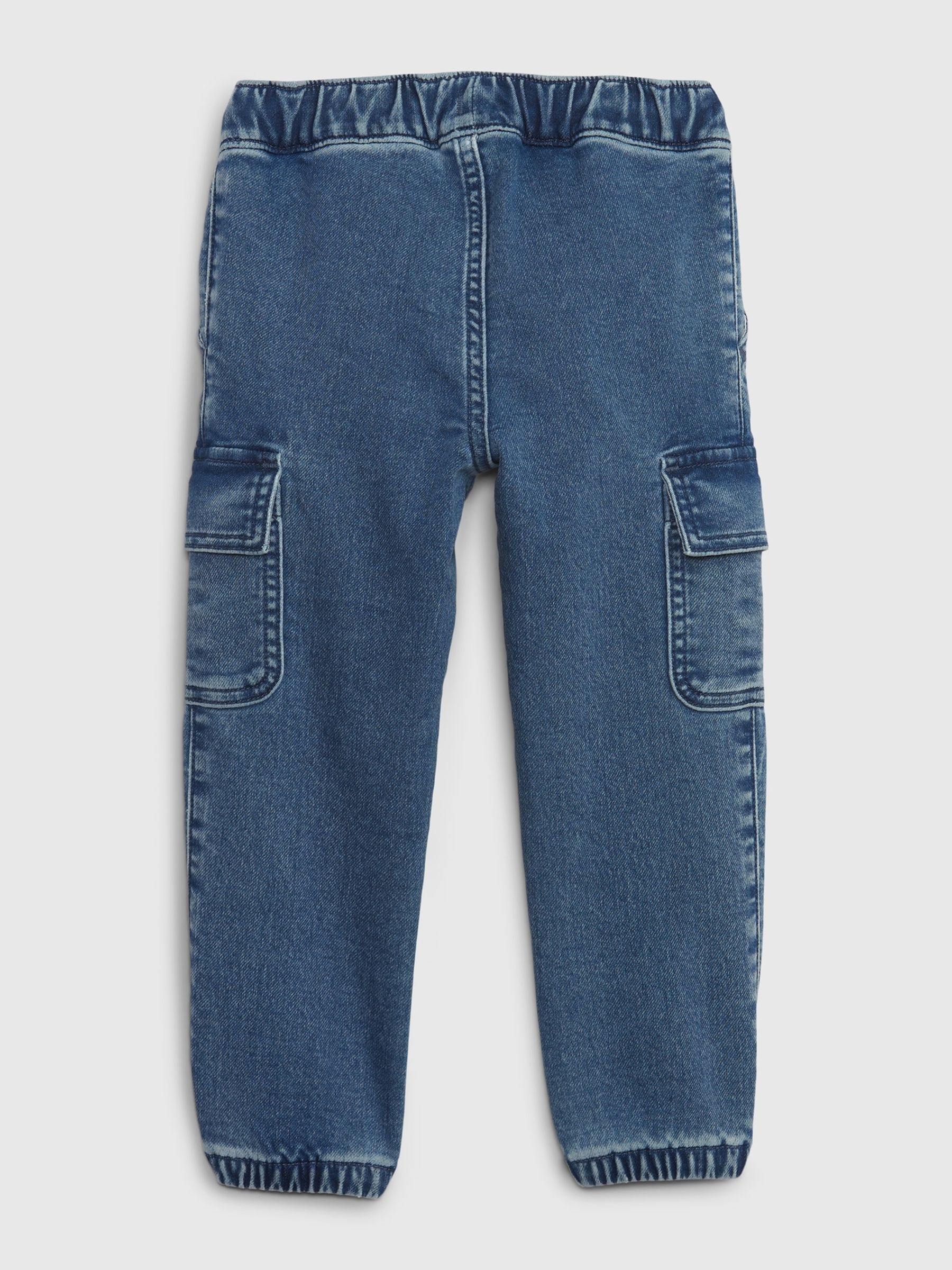 Blue Denim Cargo Joggers with Washwell (12mths-5yrs) - Image 2 of 3