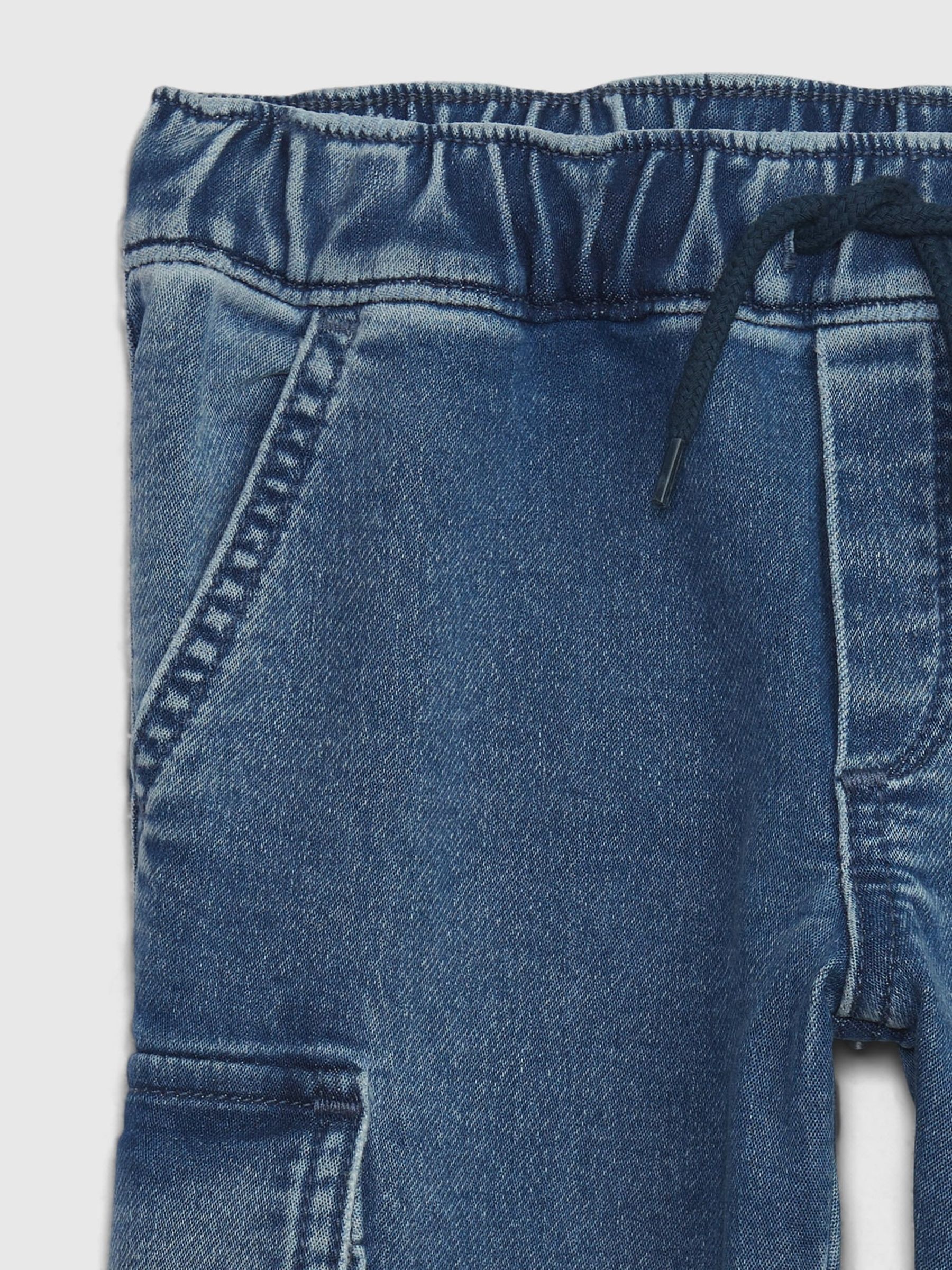 Blue Denim Cargo Joggers with Washwell (12mths-5yrs) - Image 3 of 3
