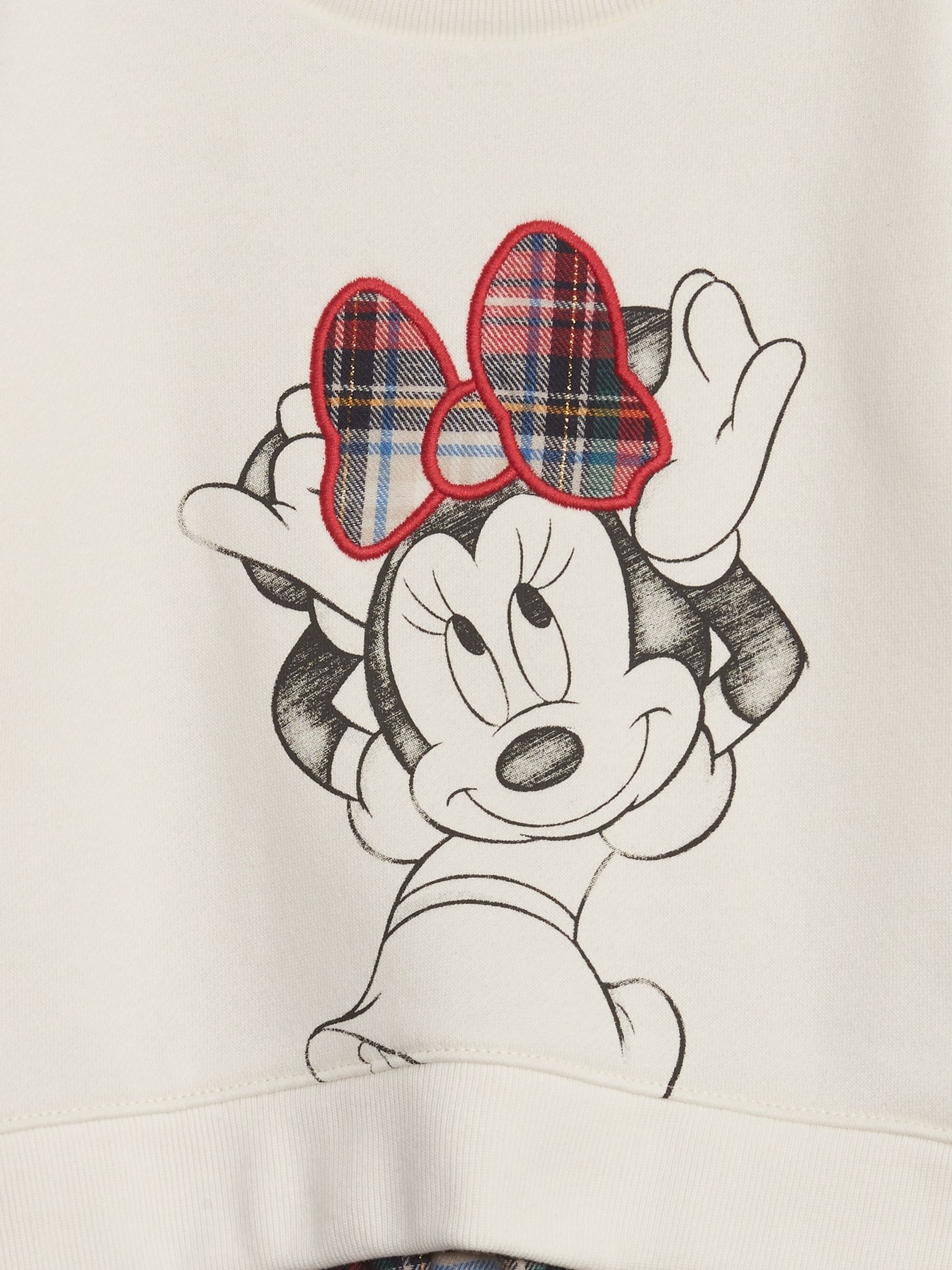 Cream & Red Check Disney 2-in-1 Sweatshirt Dress (12mths-5yrs) - Image 3 of 3