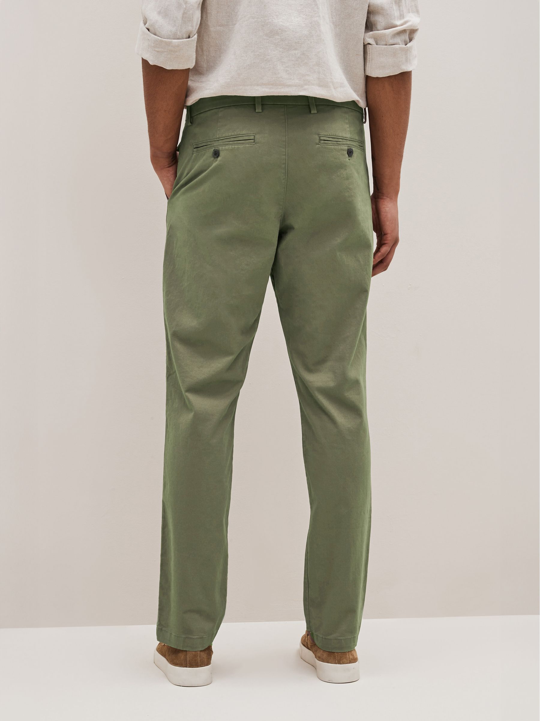 Green Straight Taper Fit Essential Chinos - Image 2 of 4