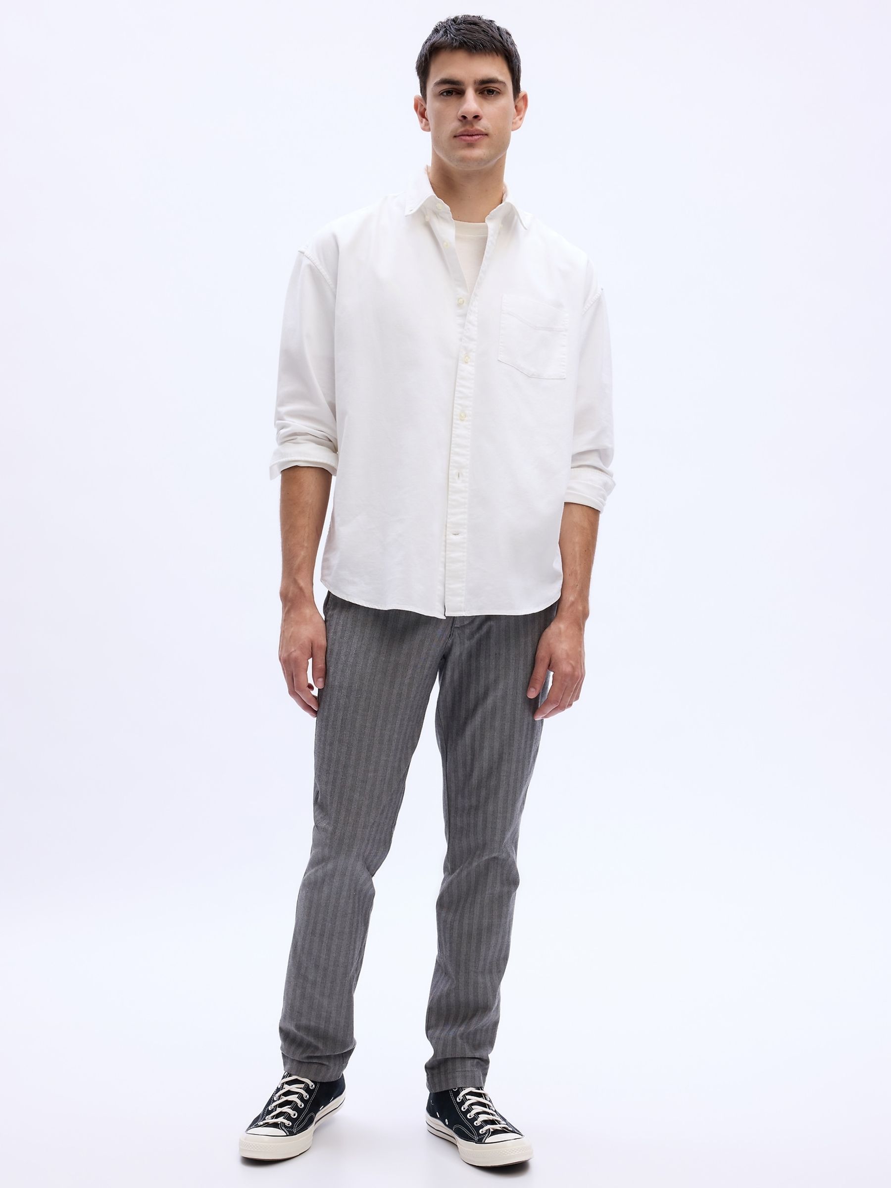 Grey Slim Twill Tailored Trousers - Image 1 of 1 Grey Slim Twill Tailored Trousers - Image 1 of 1