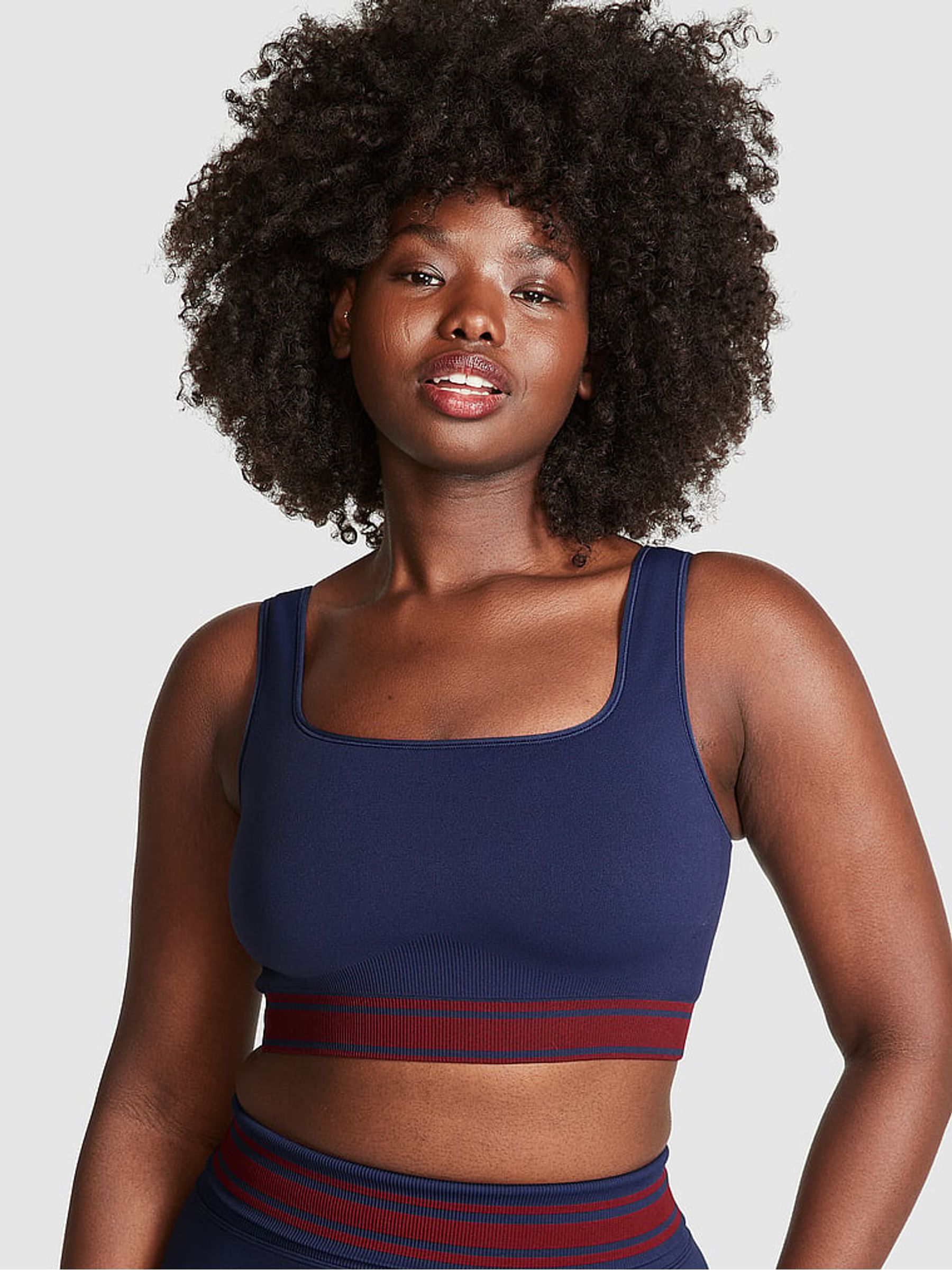 Midnight Navy Blue Seamless Sports Bra - Image 1 of 4