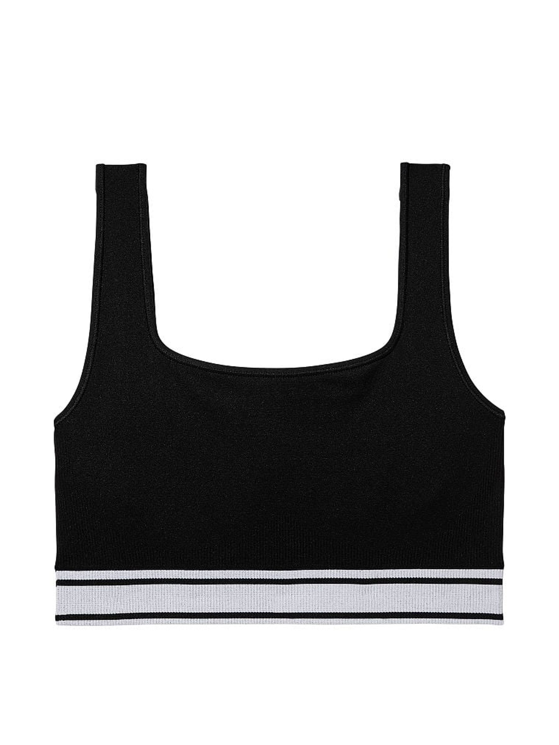 Pure Black Seamless Sports Bra - Image 2 of 3