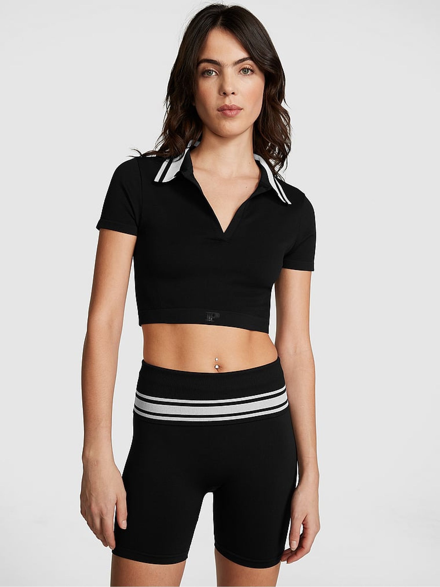 Pure Black Seamless Cycling Short - Image 1 of 3